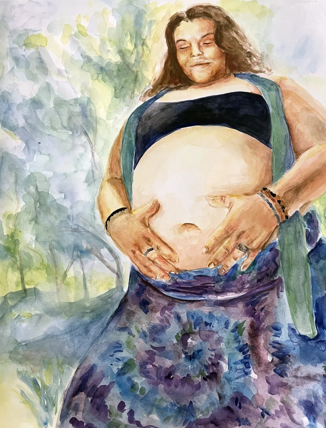 Maternity Watercolor Commission, 2026
