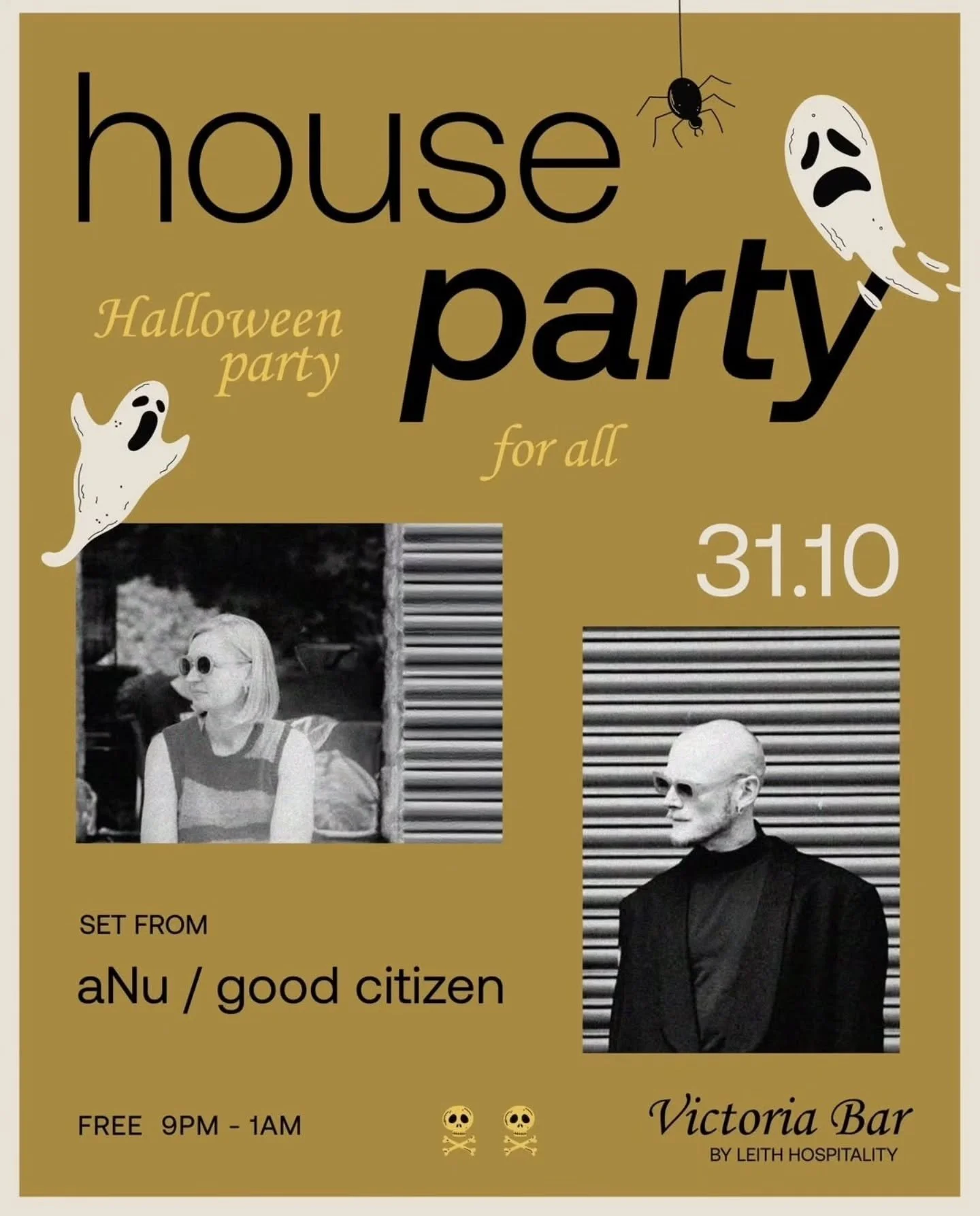 THIS FRIDAY 🧟&zwj;♂️ @victorialeith 
@maksymalizacja and myself playing some tunes 
9pm - 1am
Come get your spook on 

👻
X