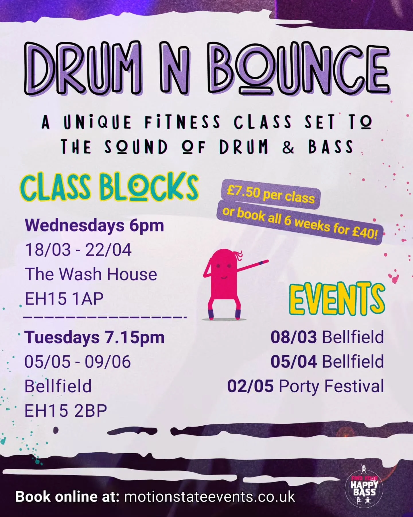 🟣 BRAND NEW CLASSES 💥

Classes now run in 6-week blocks with a discount price available for booking all weeks together 🎉 YAY!

We have three very exciting weekend events coming up too, the first one is this Sunday! Keep an eye out for details abou