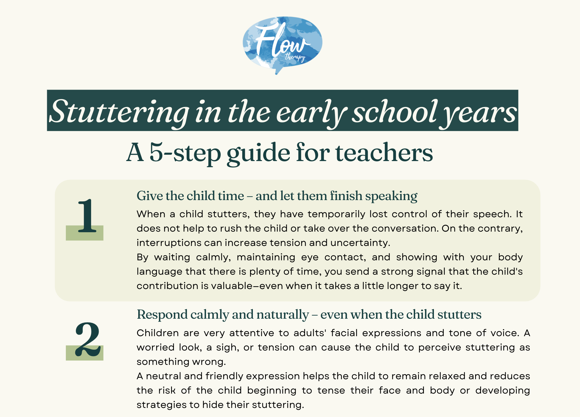 Stuttering at school: a five-step guide for teachers