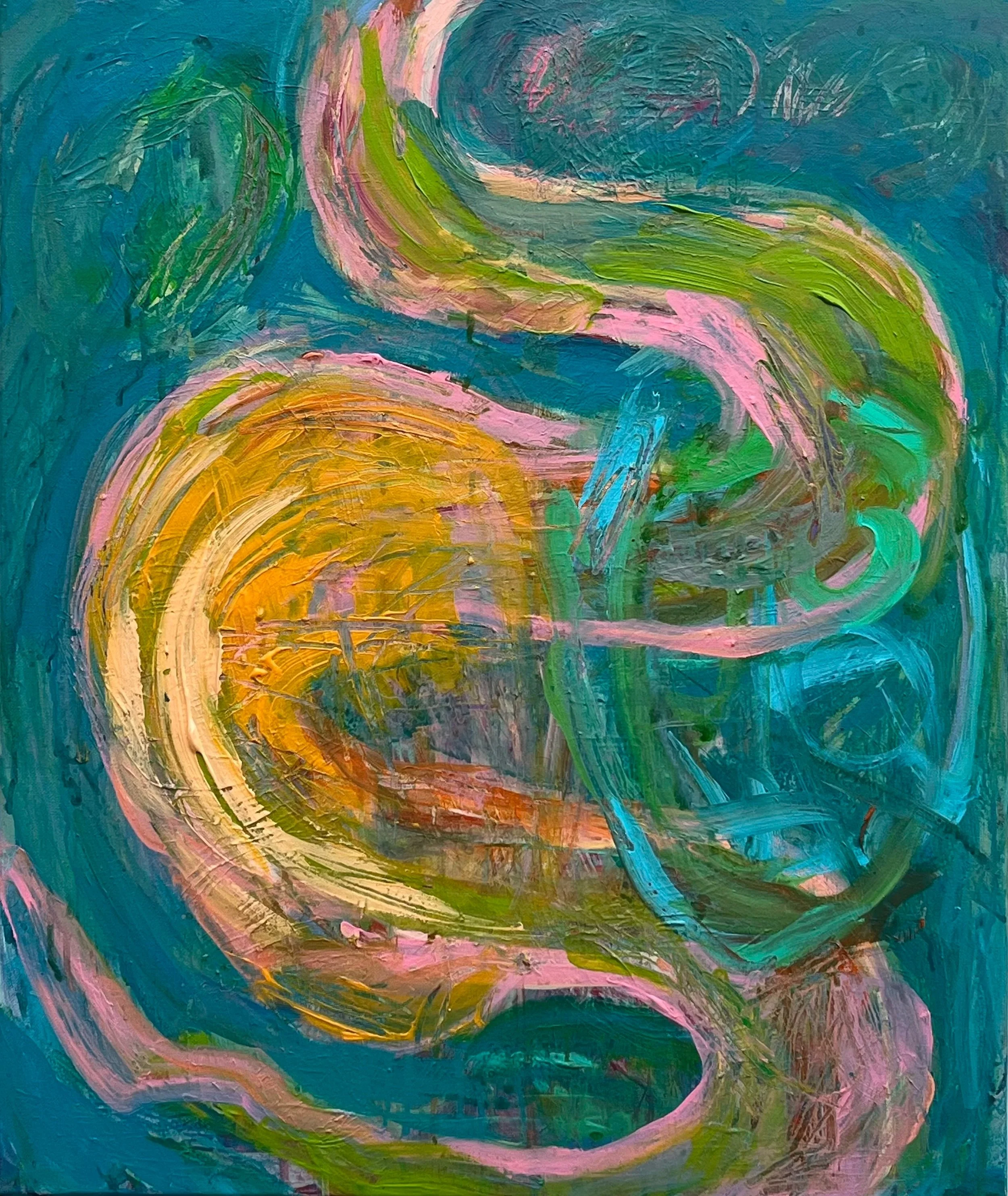 "DOUBLE DRAGON", ACRYLIC ON CANVAS, 20" x 24"