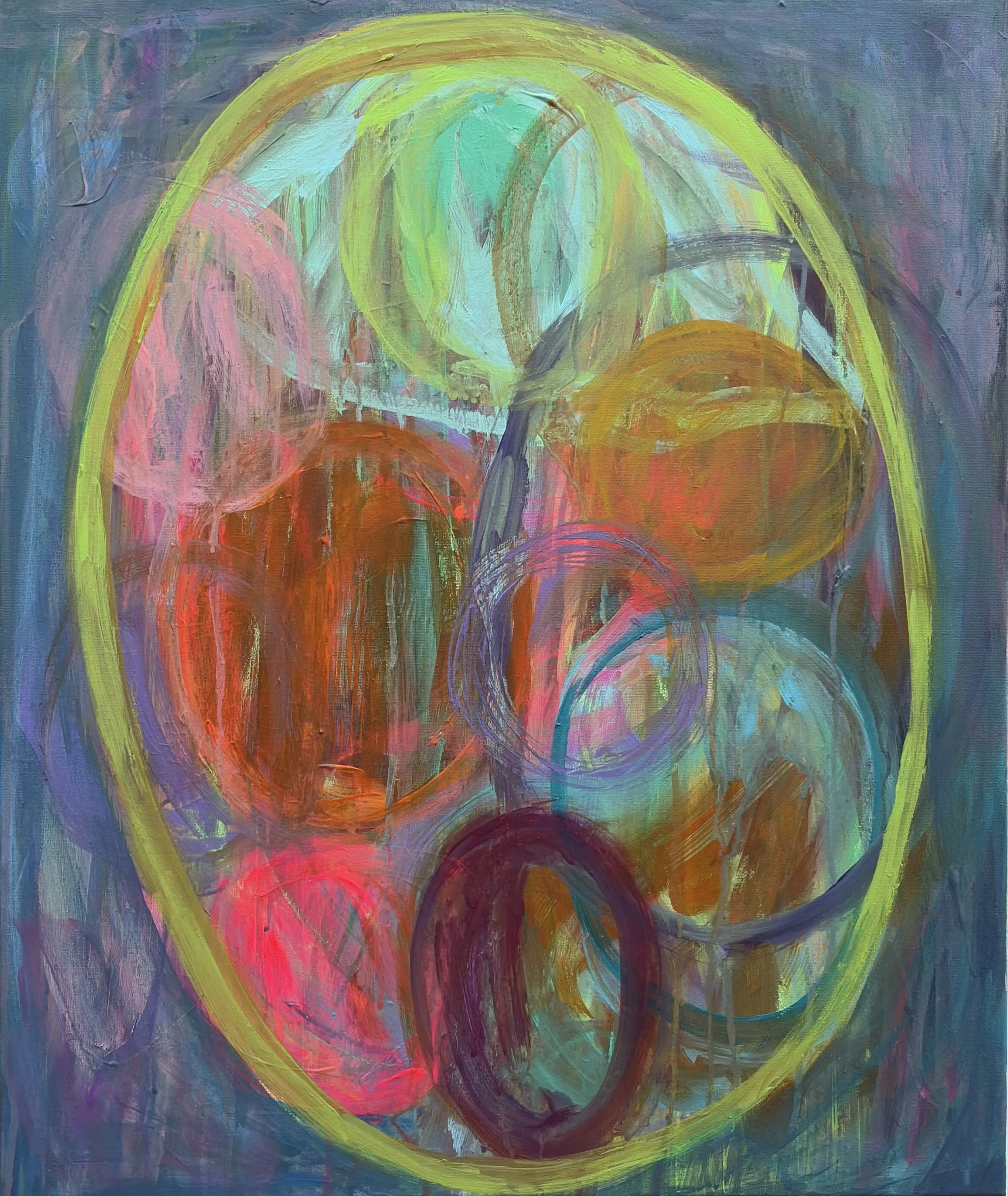 "ENERGY OF COMPRESSION", ACRYLIC ON CANVAS, 20" X 24"
