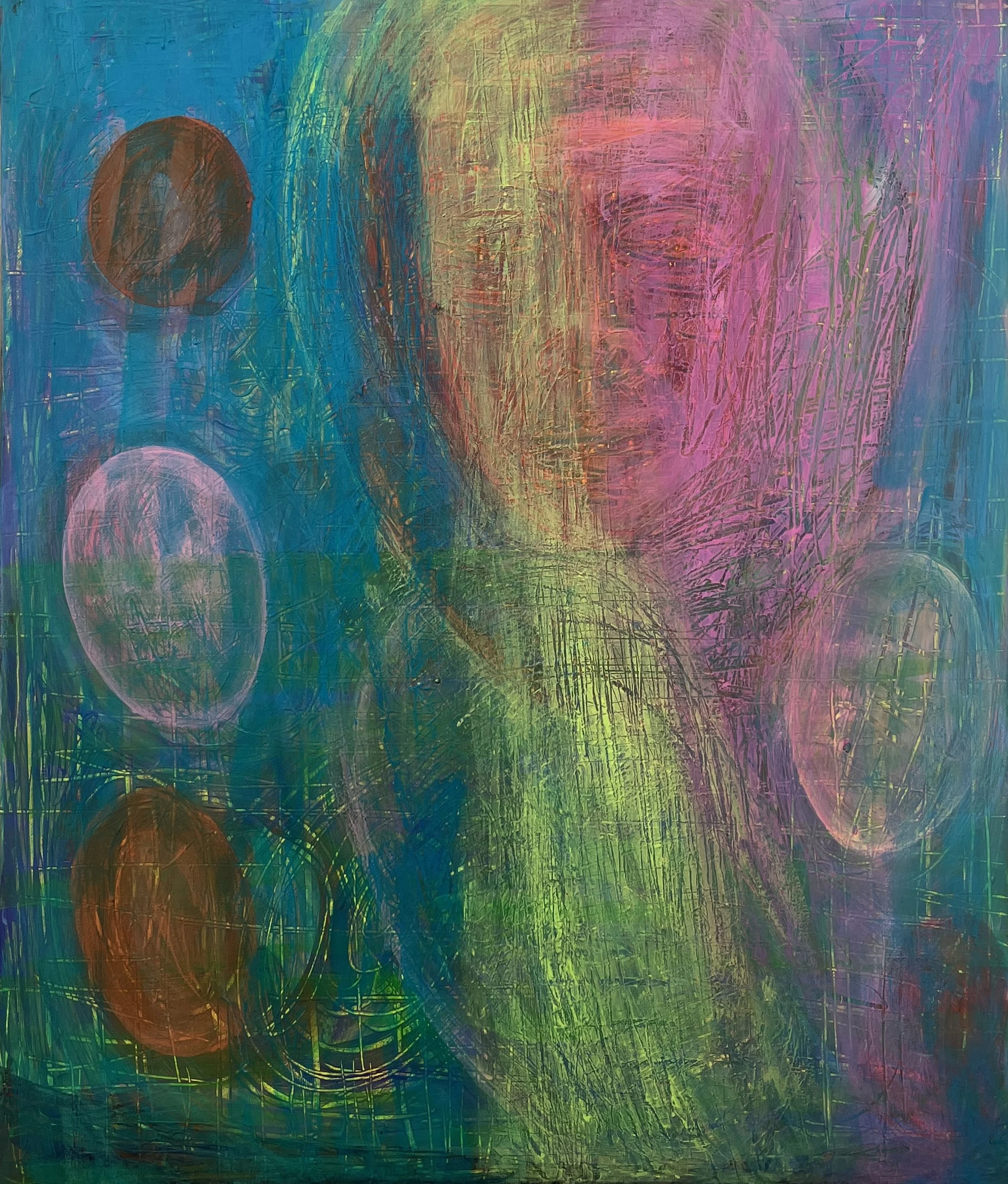 "BUBBLEGUM JOURNEY", ACRYLIC ON CANVAS, 20" X 24"