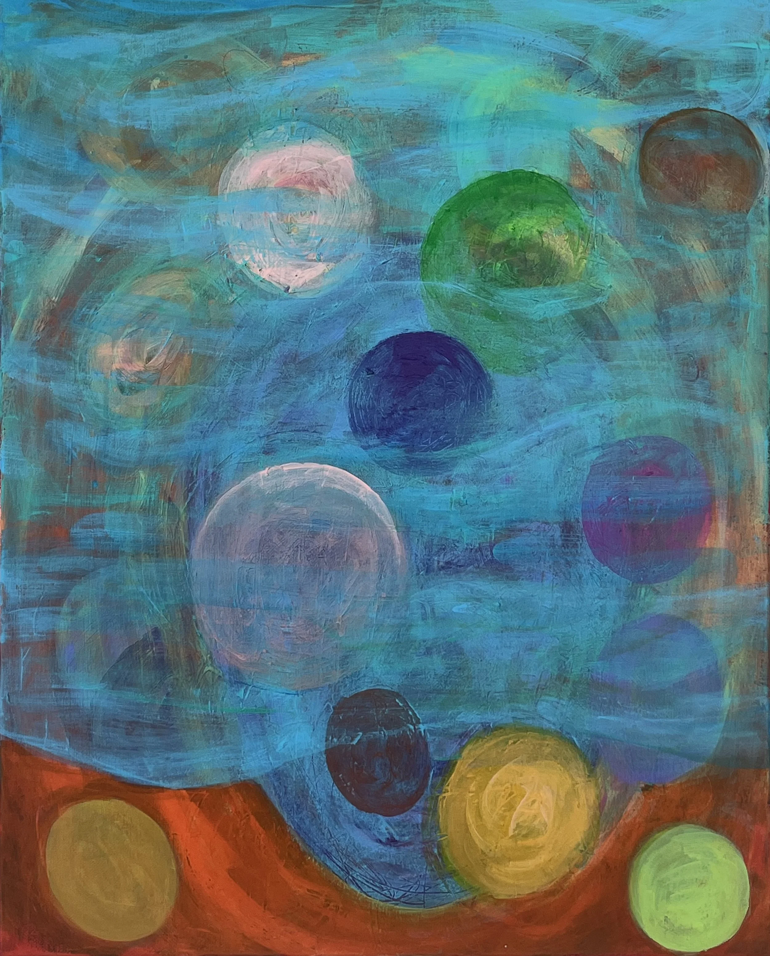 "A RISING TIDE", ACRYLIC ON CANVAS, 16" X 20"