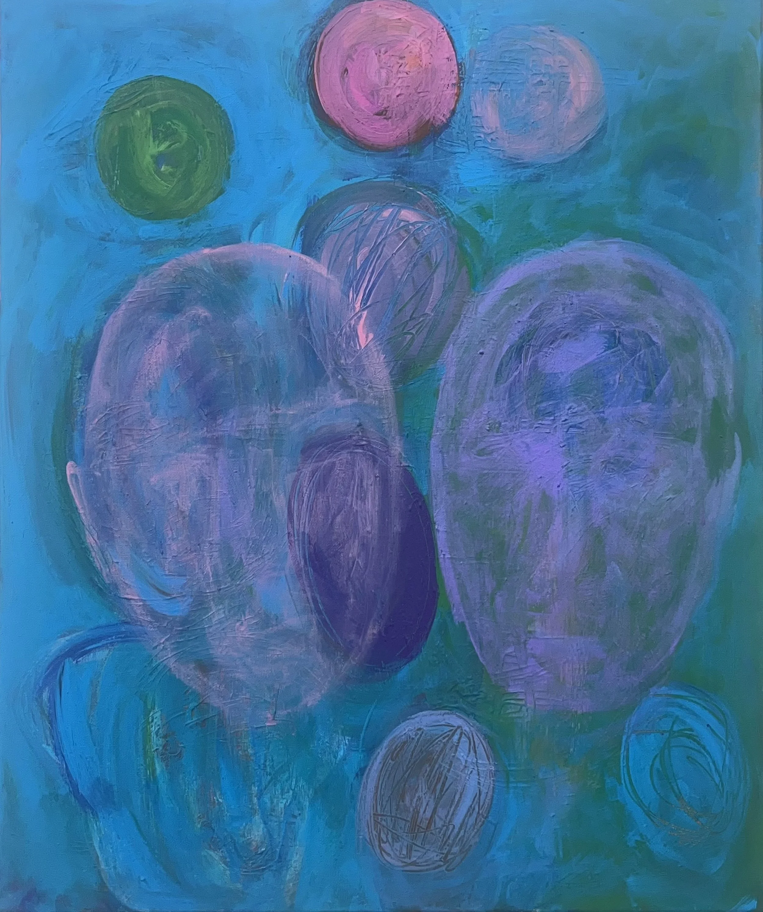 "SOUL FRIENDS", ACRYLIC ON CANVAS, 20" X 24" 