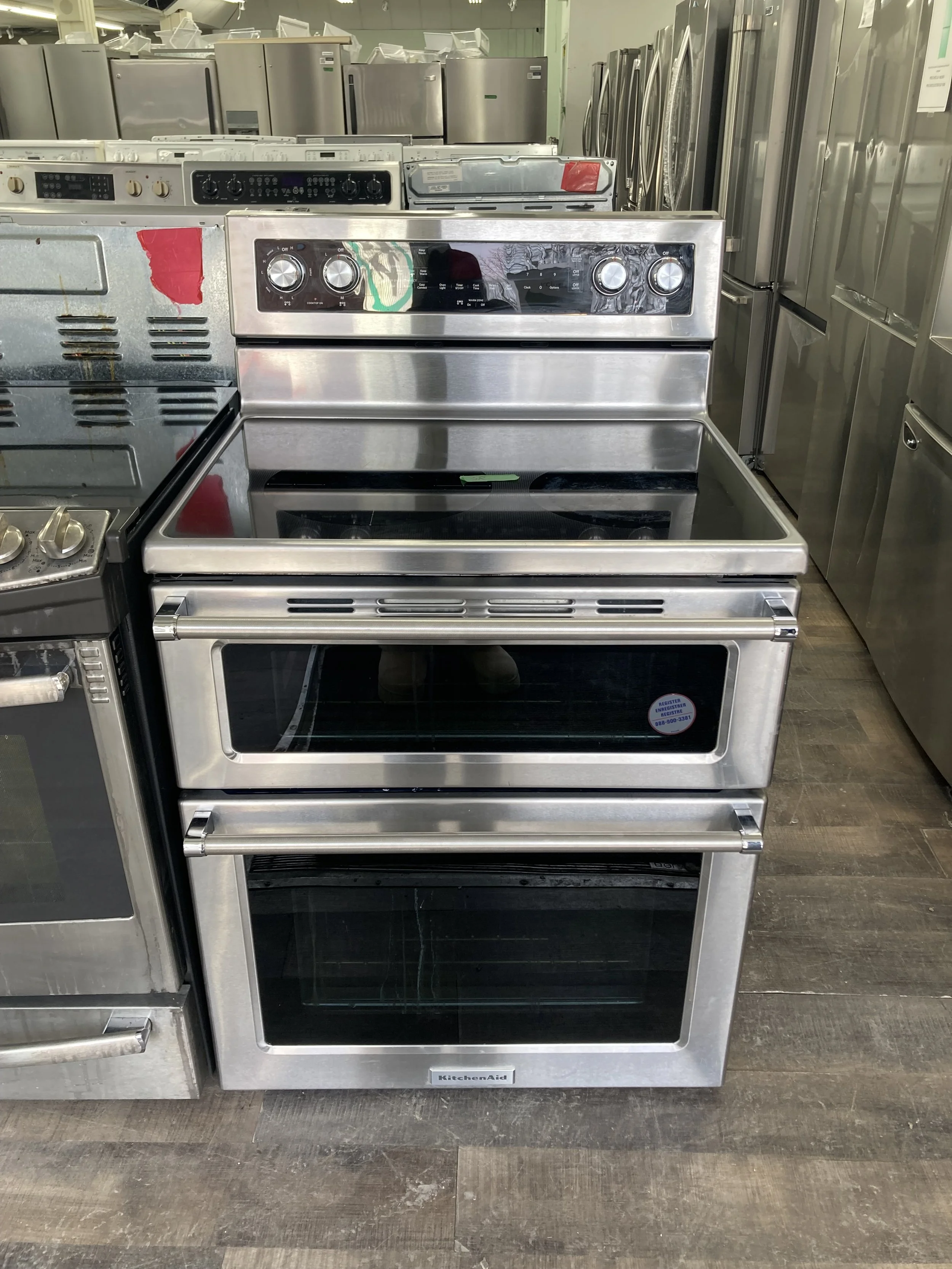 KITCHENAID Cuisinieres double four vitro-ceramique stainless