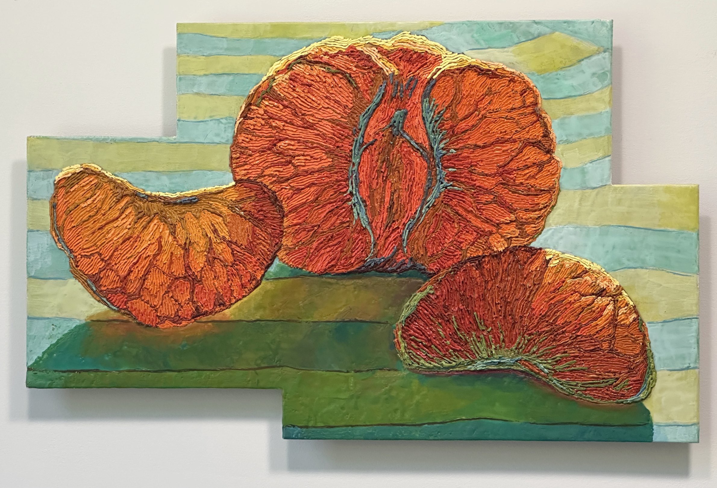 Tangerine Wedges
oil, encaustic
12x20x1
