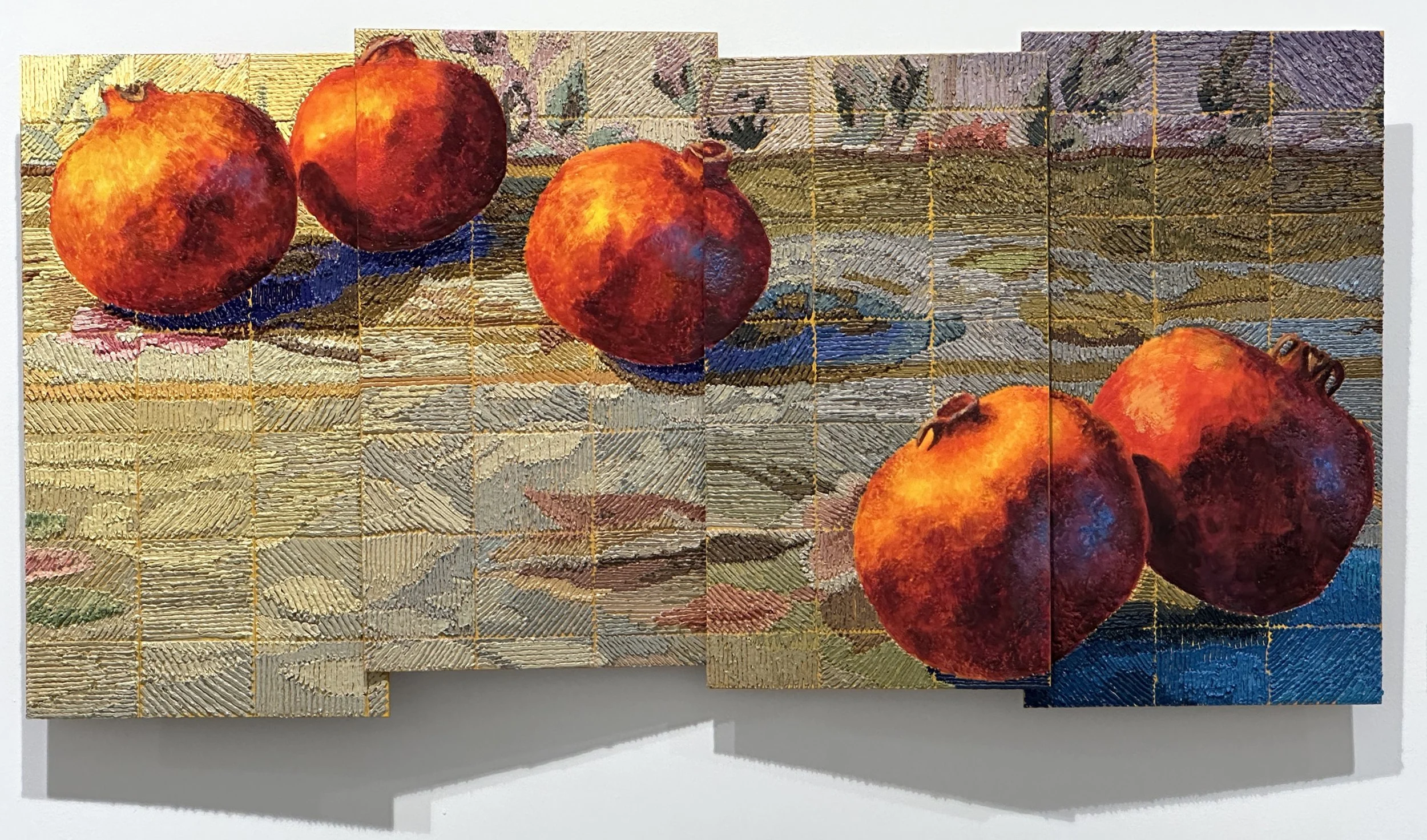 Evening Pomegranates 
oil, encaustic
18x36x3