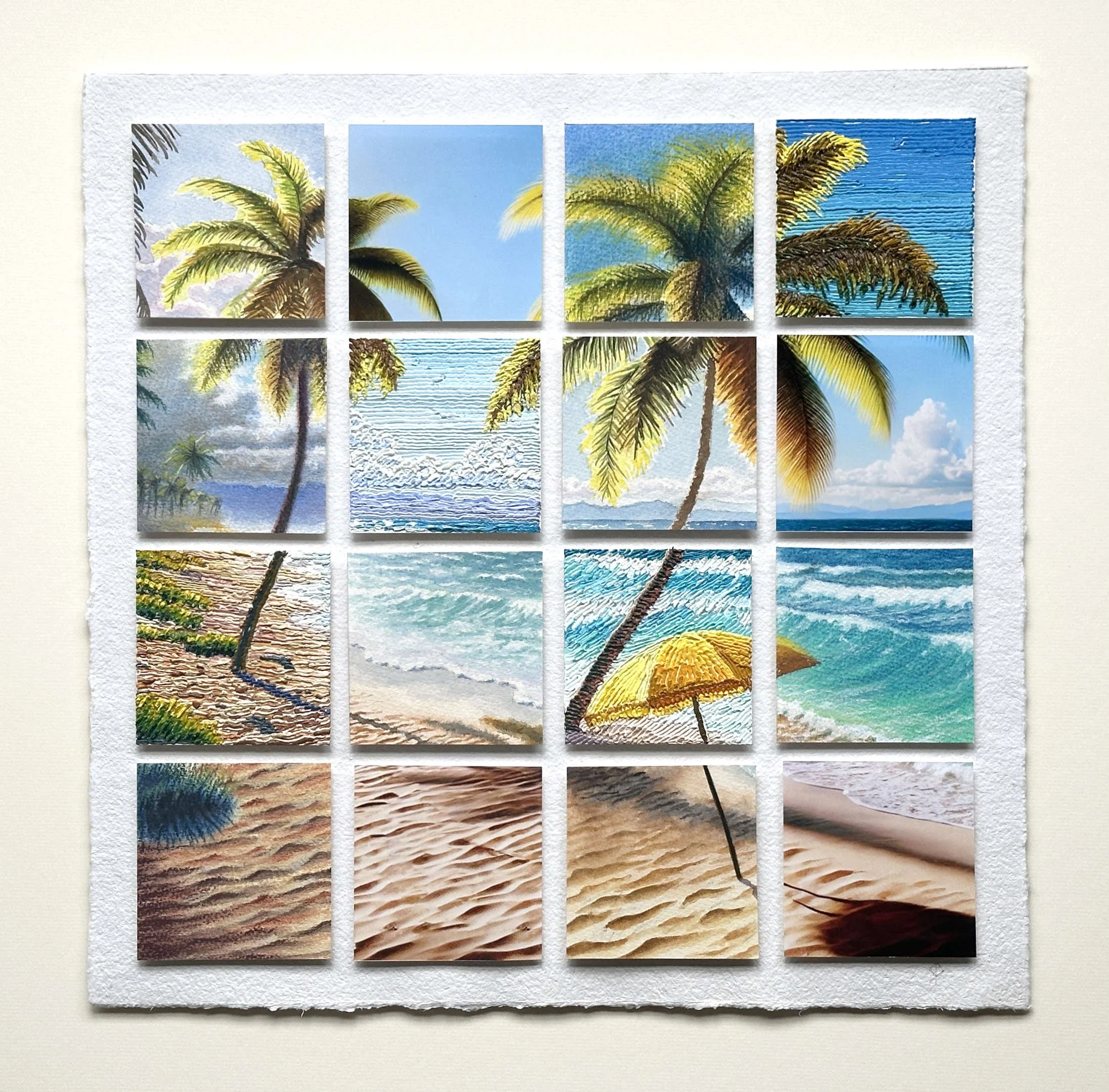 AI prompt: Palmtrees on a Beach
oil, watercolor, pastel, digital print 
24x24