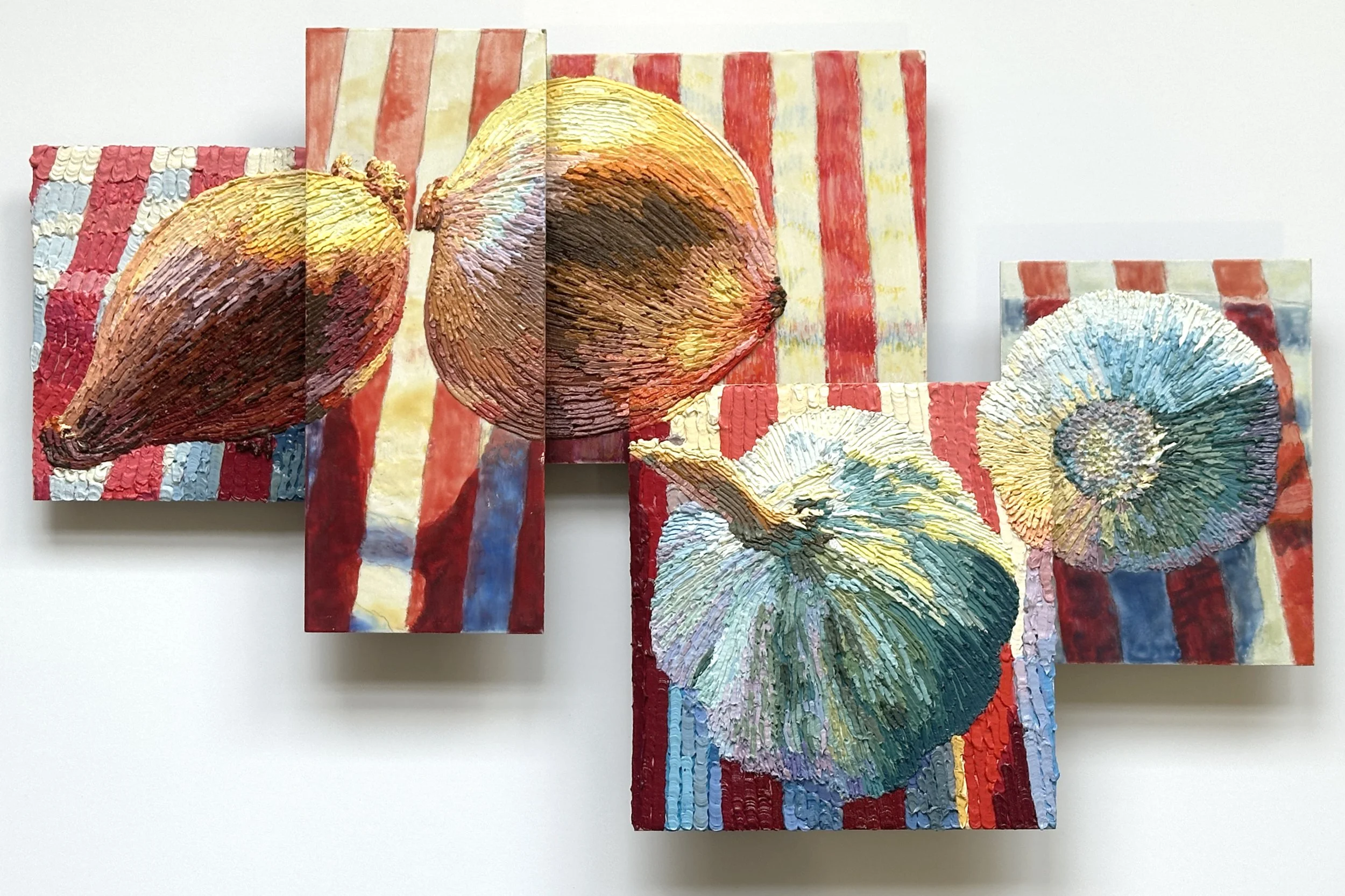 Still Life in 5 Moments
oil, encaustic, pastel
16x25x2