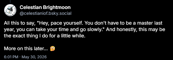 Snip of BlueSky post from May 30, 2026