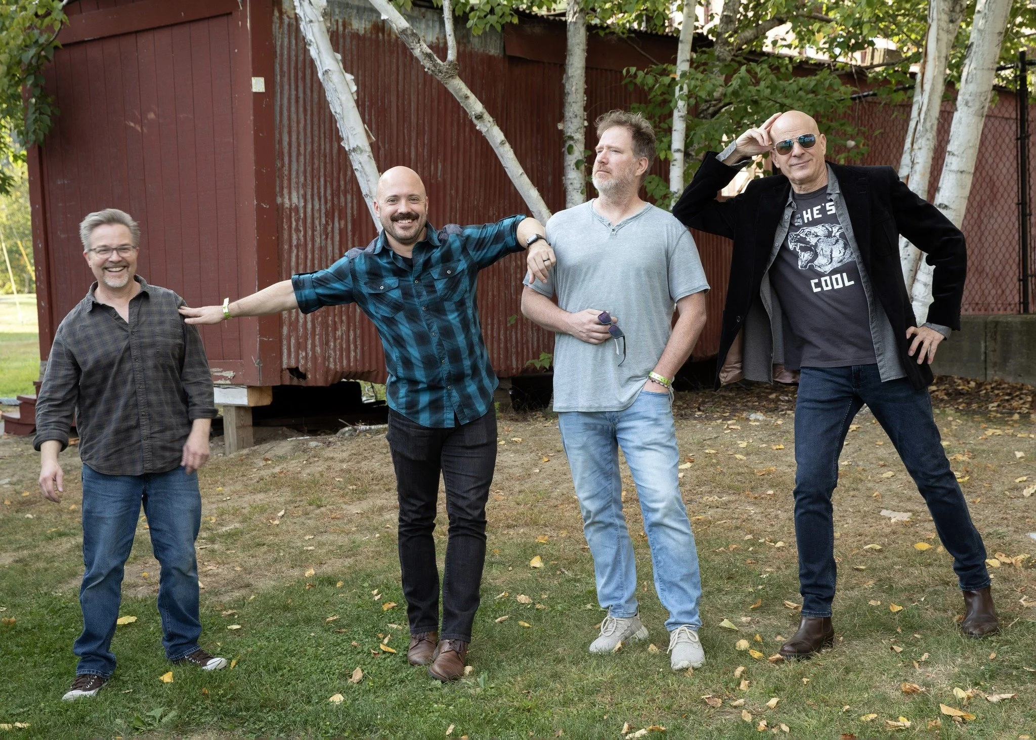 Goofing off w/ Bryan Brock, Mason Embry & Matt Coles at FreshGrass Festival, North Adams, MA