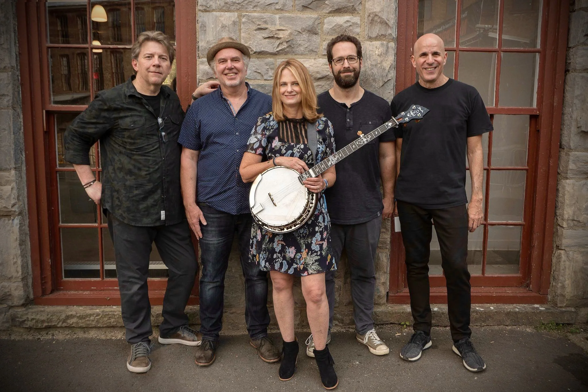 Alison Brown Quintet in 2018 at FreshGrass w/ Garry West, Chris Walters, Alison, and Jordan Perlson. North Adams, MA
