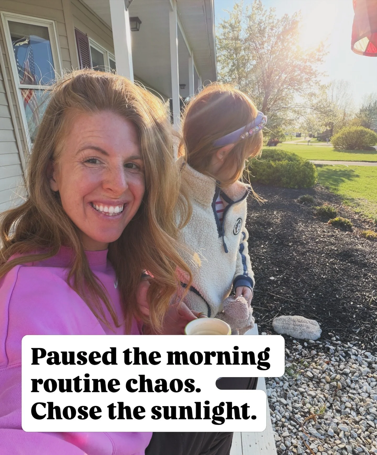 This morning almost got away from me. Making breakfast, packing lunches, getting everyone out the door. 🏃&zwj;♀️ 

But I paused and stepped outside anyway. Something I tell all of my patients to do, but I still put it on the back burner at times!

M
