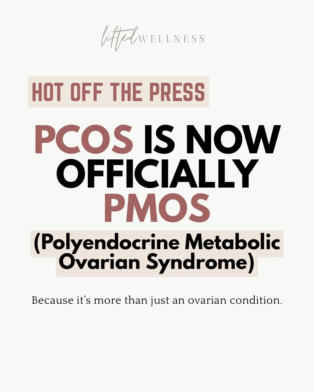 A better name. Better awareness. Better care. 

Honestly, the name PCOS never sat right with me. Hinging a diagnosis on ovarian cysts was dismissive at best and dangerous at worst. This is a welcomed change, and I hope it shifts care toward treating 