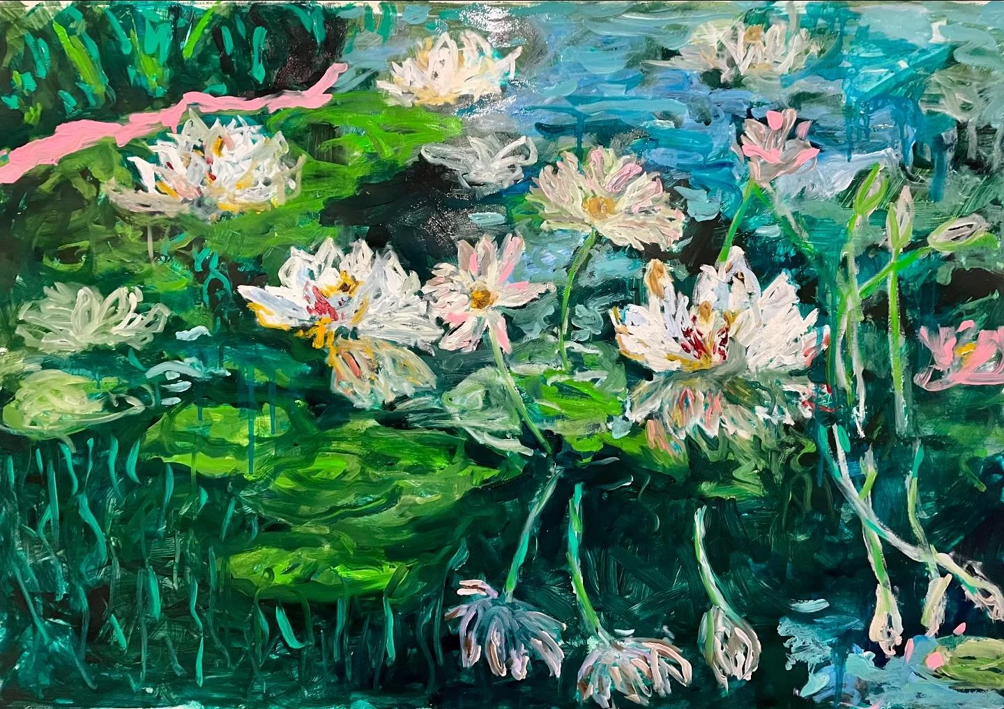 My Gypsy soul .. going through a waterlily phase. #artislife  #artlovers #interiors #oilpainting #impressionism