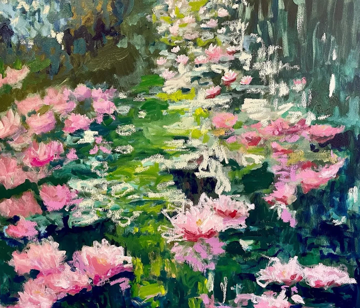 And the rain will fall .. dwarf lilies from a little place called latour-marliac. #ilovepainting #oilpainting #artislife #artlovers #interiors