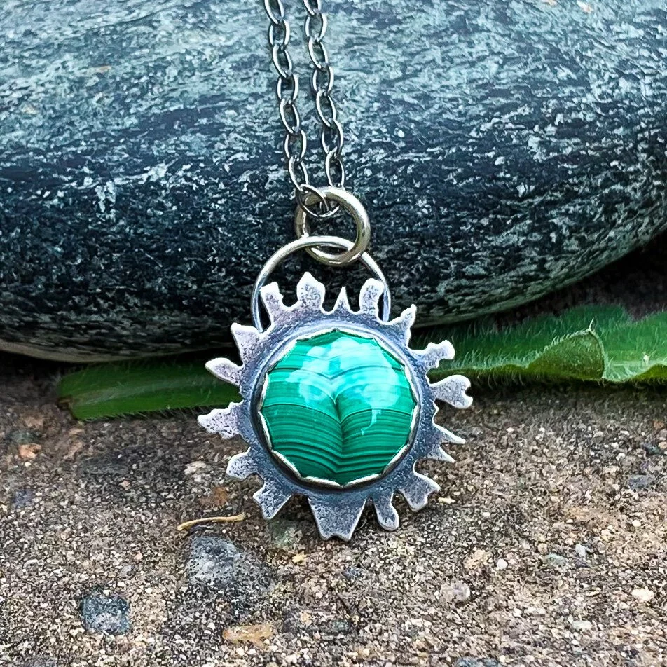 Malachite, sterling silver