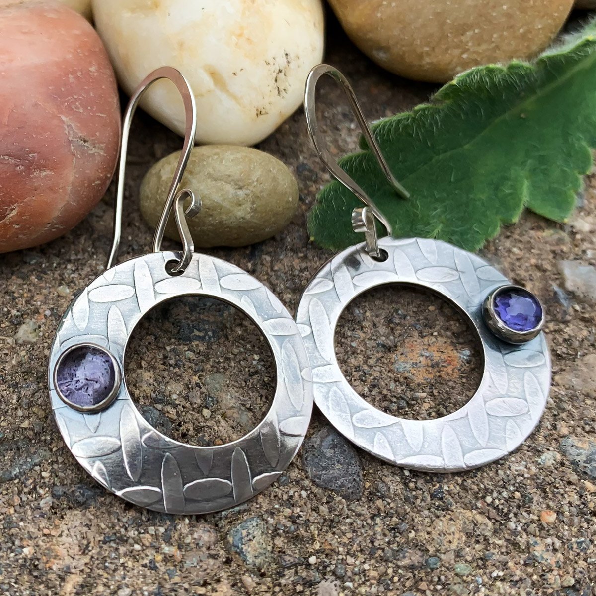 Textured Round Earrings with Iolite-8.jpg