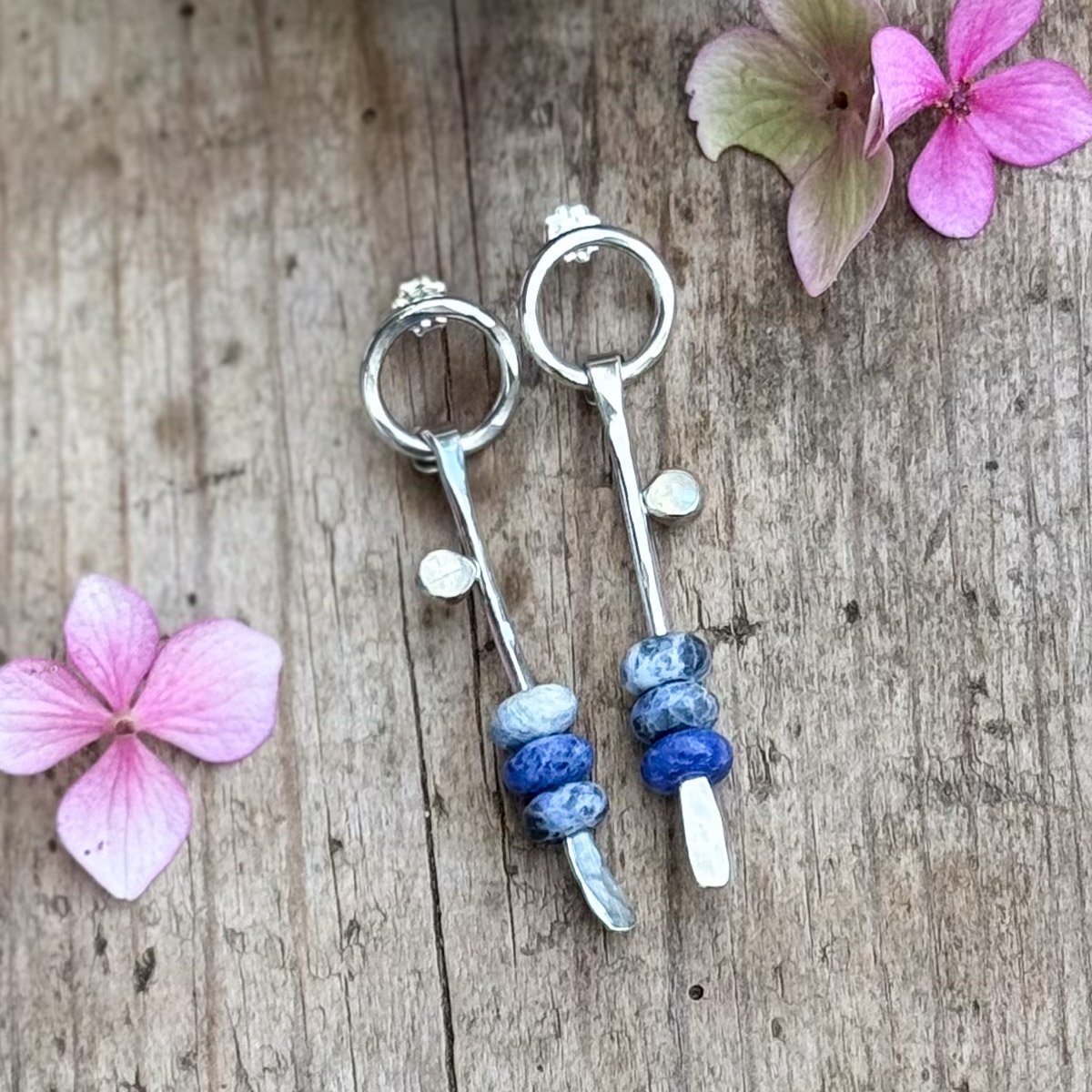 Sodalite and Moonstone Circle and Stick Earrings-3.jpg