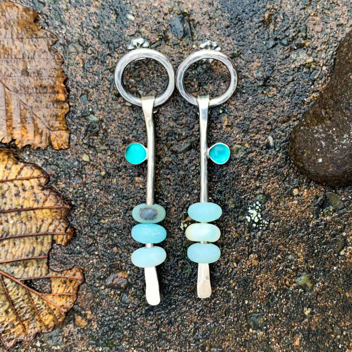 Circle and Stick Amazonite and Helenite Earrings-1.jpg