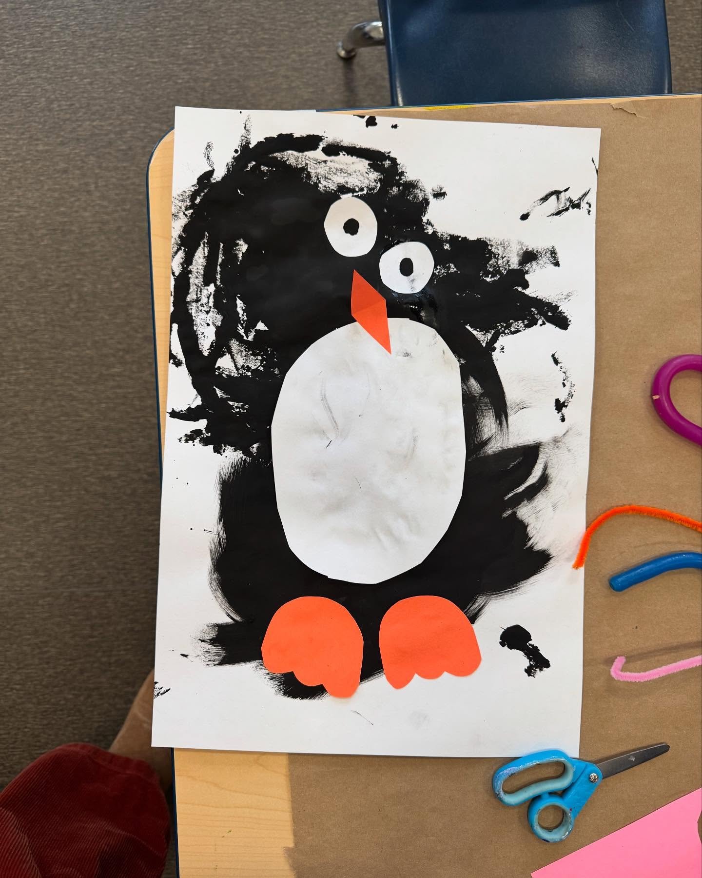 Can&rsquo;t touch grass quite yet in Wisconsin ❄️❄️❄️ but I sure did get a second job teaching art to little kiddos on Saturdays 🤪💛🎨 pls enjoy the pre-k penguin