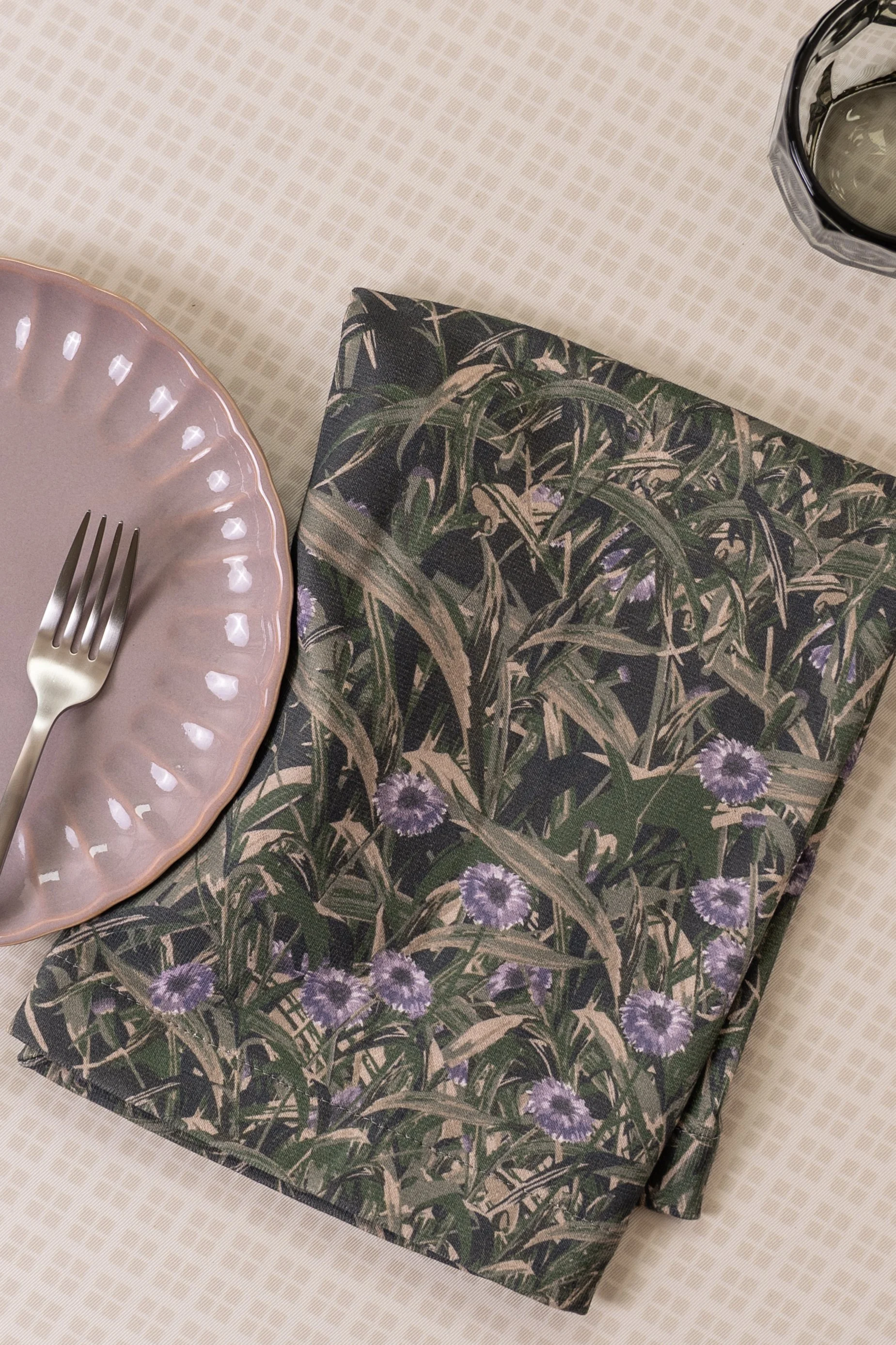 Sage Bachelor Button Napkin