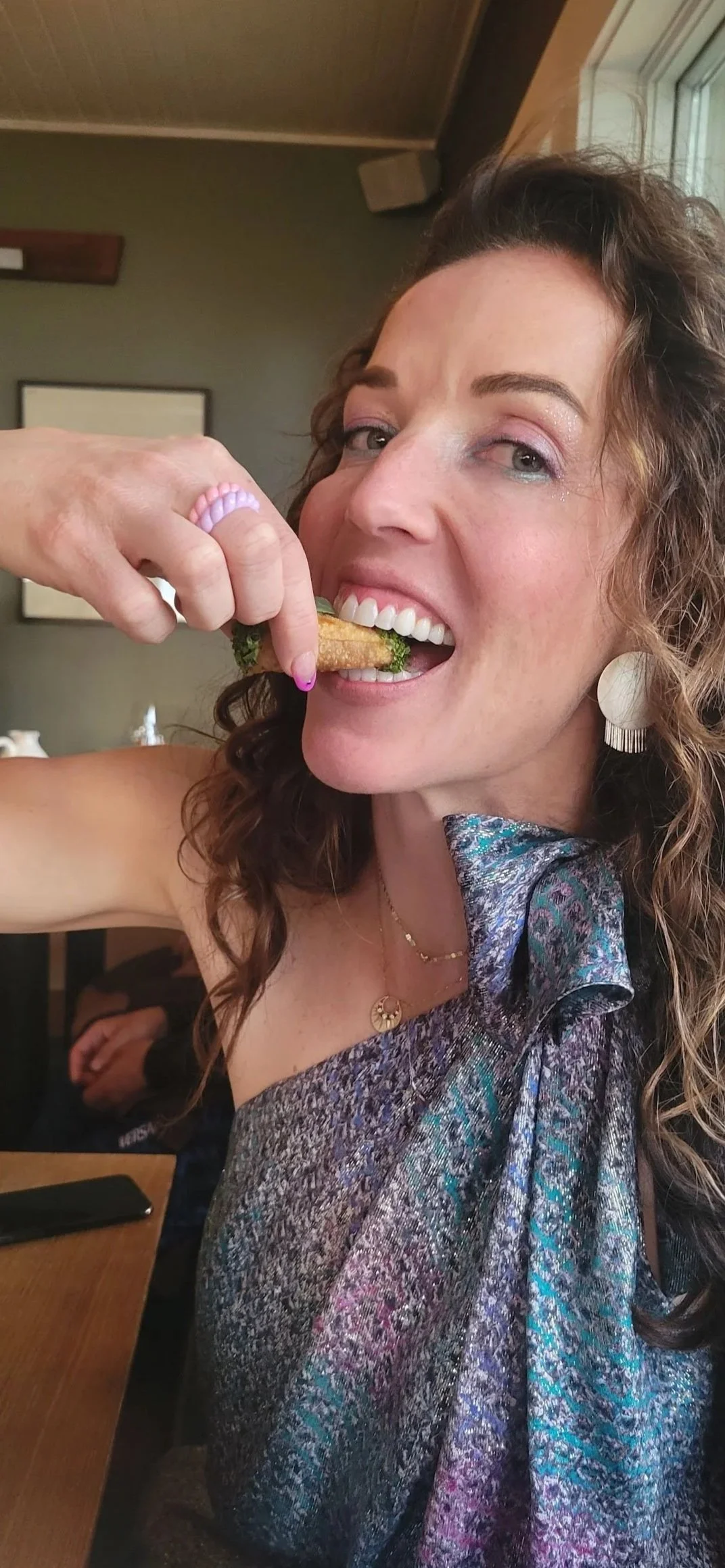 Snacky Girl's founder at her favorite restaurant, The Willows Inn.