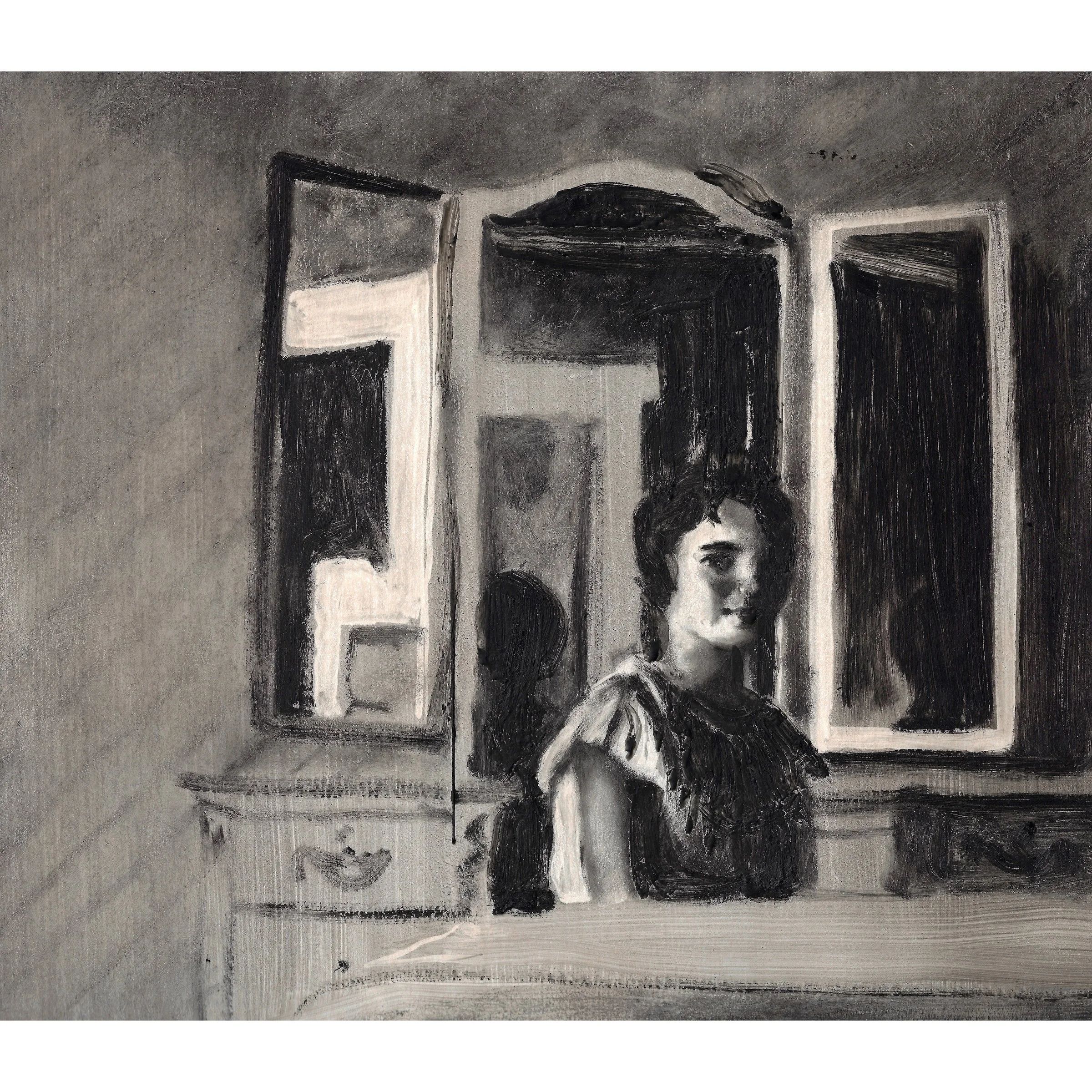 SOLD / Smoke and Mirrors / Sun Dec 21st / 12 x 13.5” 