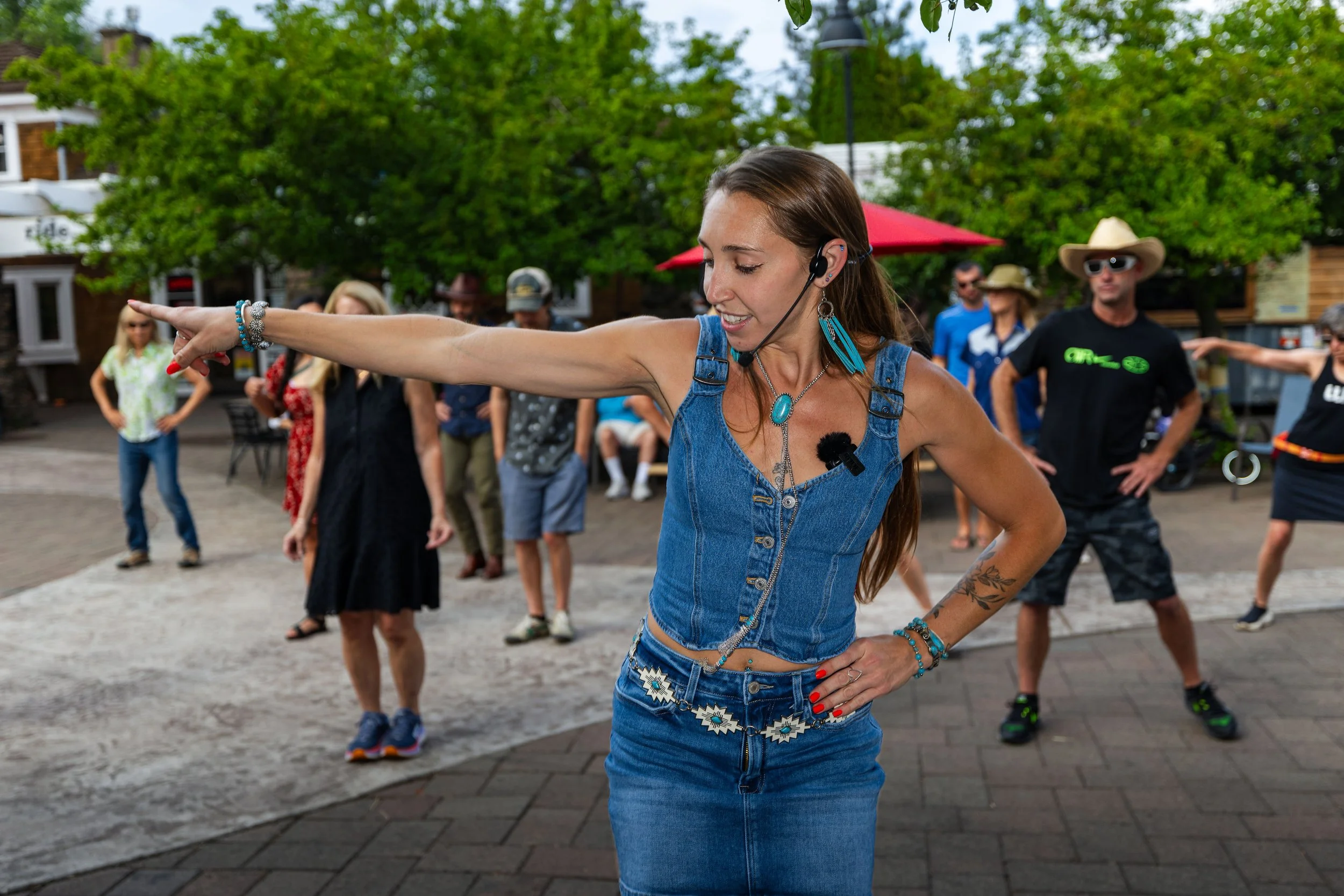 Line Dancing at Summer with the Library Kickoff Event