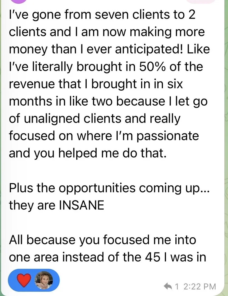 A client's message to Cass