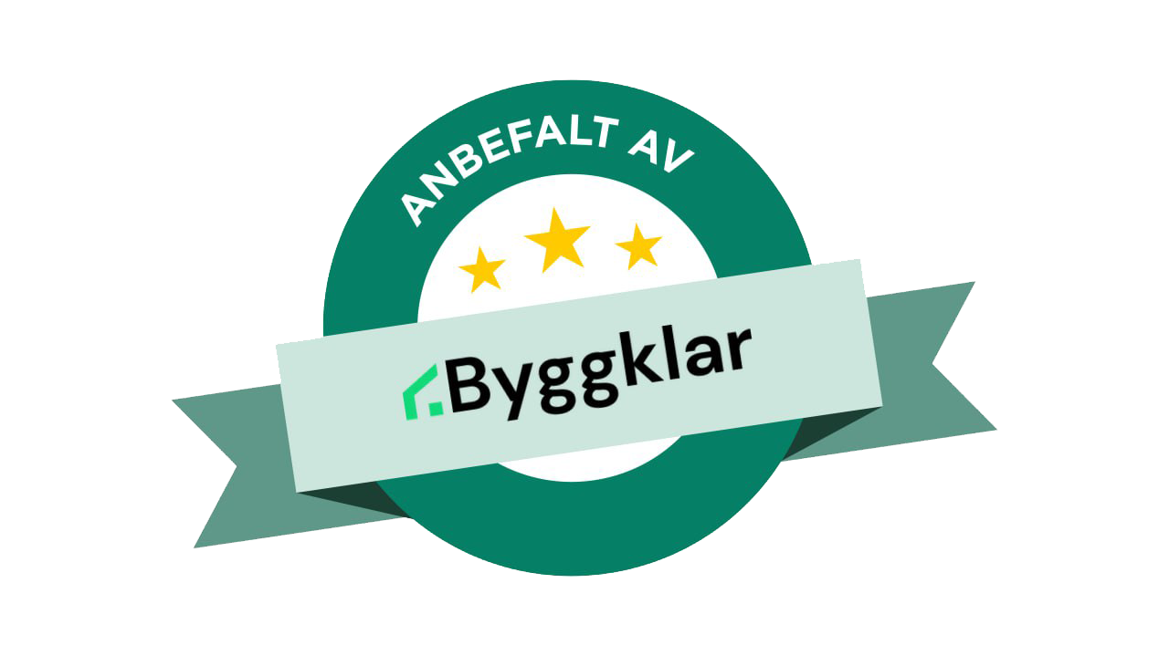 Anbefalt av Byggklar for vårt fokus på kvalitet og service.