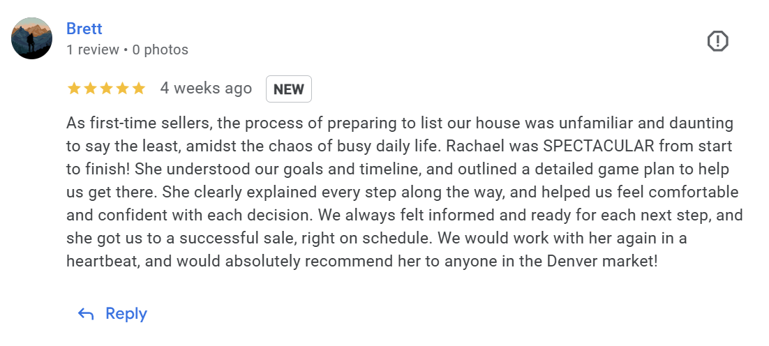 a screenshot of Brett & Stephanie's Google Review.