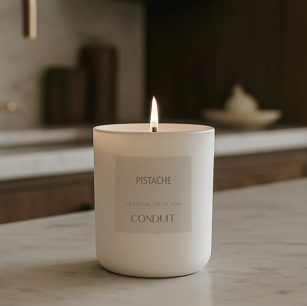 𝐏𝐢𝐬𝐭𝐚𝐜𝐡𝐞.
Creamy stillness with saffron, sandalwood, and a soft vanilla finish.
Details in the bio.

.
.
.
.
.
.
#CONDUITCandles #Pistache #LuxuryCandles #SoyCandles
#ModernHomeFragrance #QuietLuxuryHome #AtmosphericLiving
#ScentedHome #Eleva