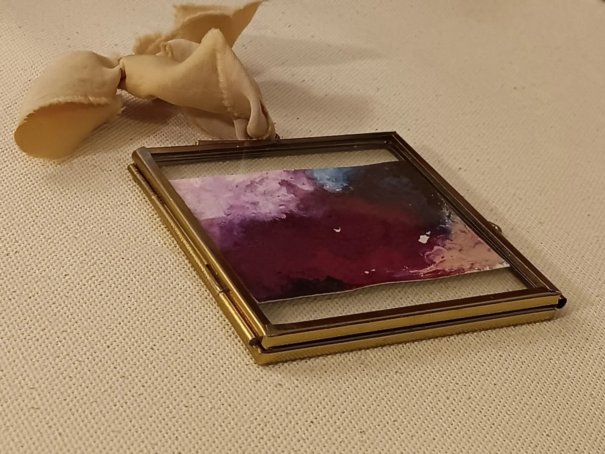 Original Painting in Glass Frame Ornament