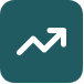 An upward trending arrow icon, representing growth or increase