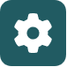 Icon of a gear or settings symbol.