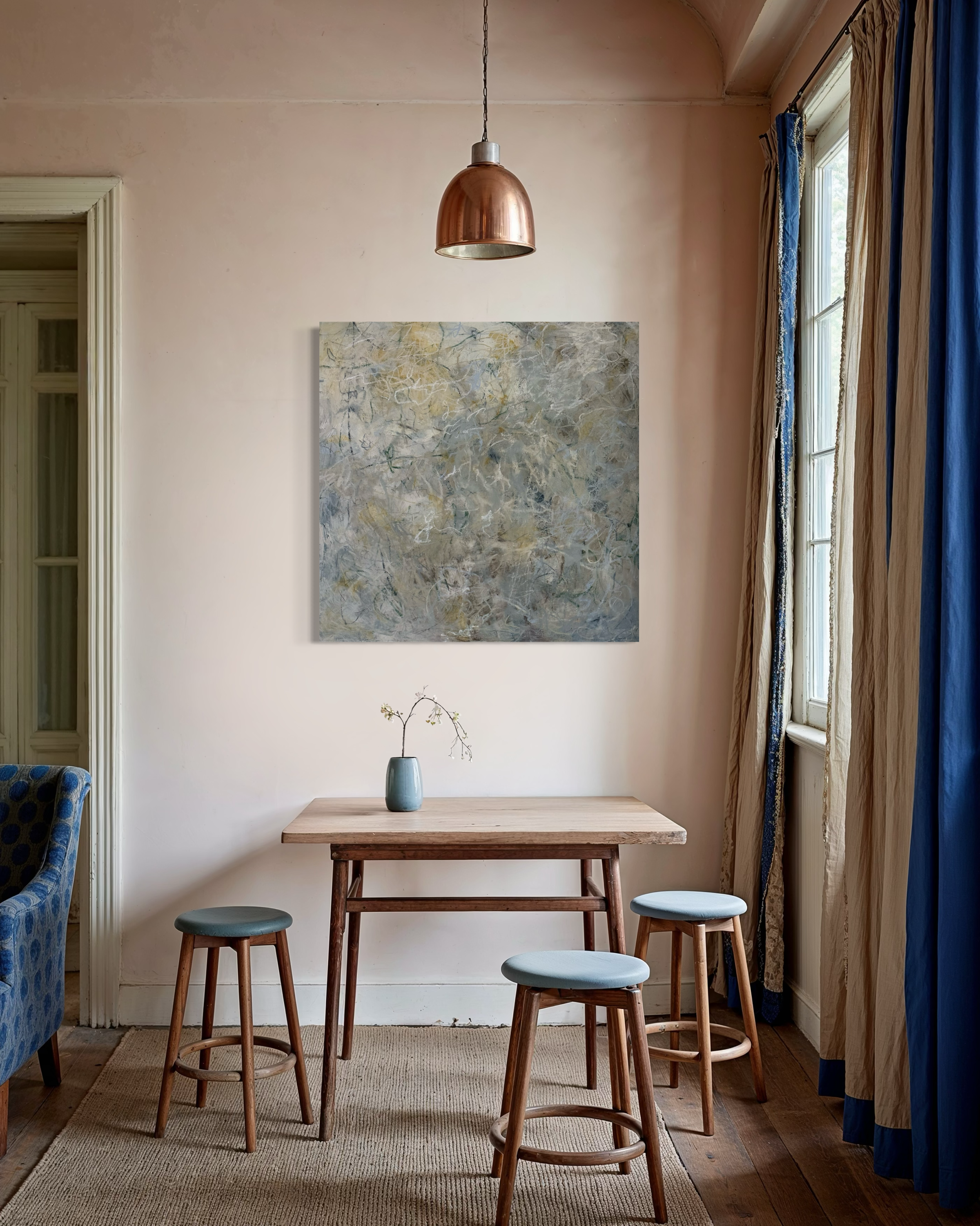 BEING, 36 x 36 IN., Oil, CWM, and Marble Dust