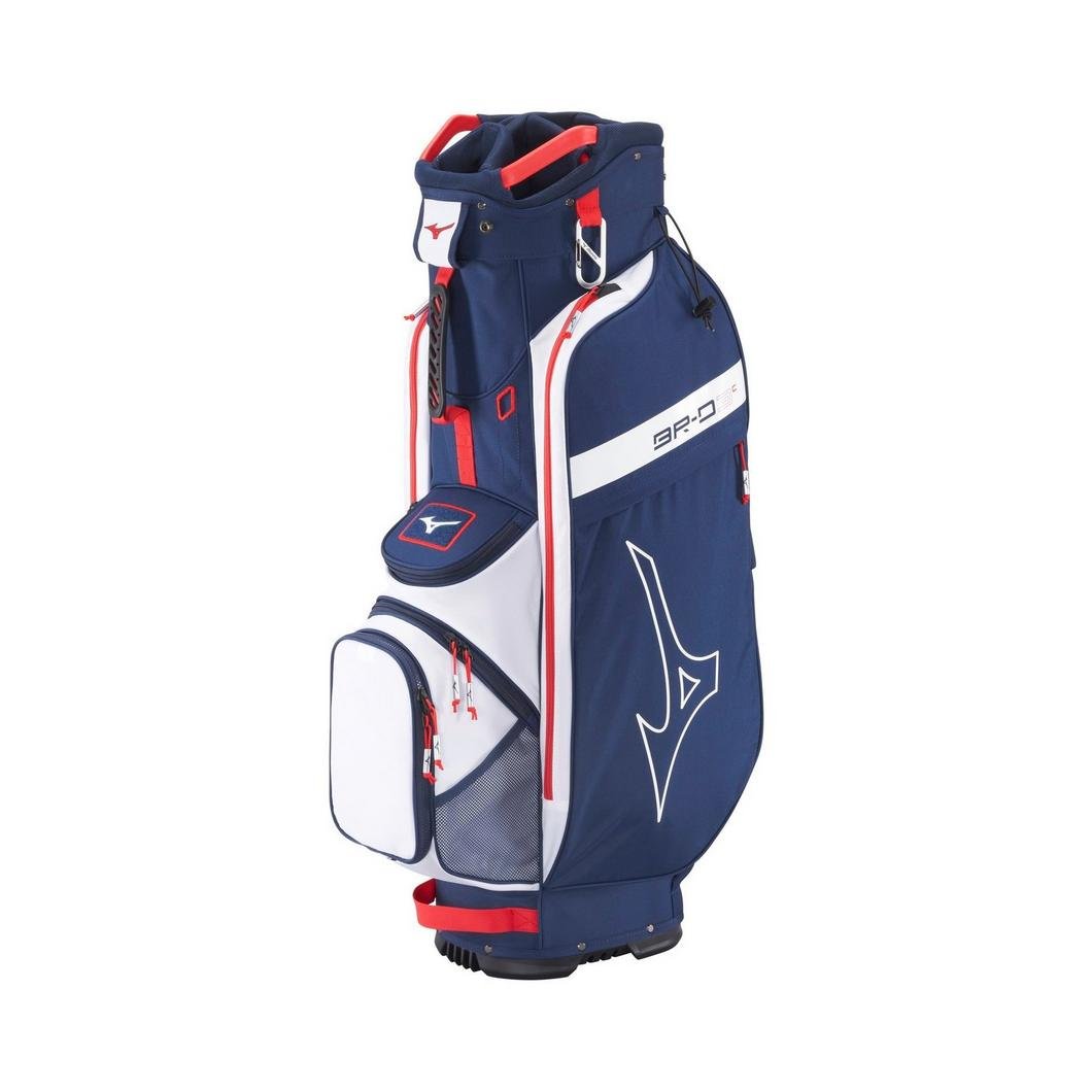 red white and blue cart golf bag