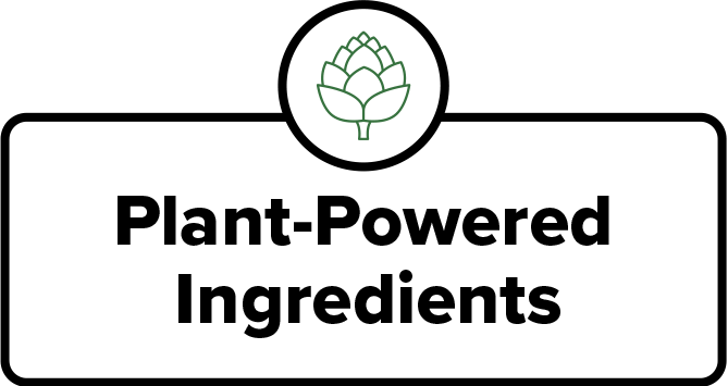 Plant-powered ingredients box graphic