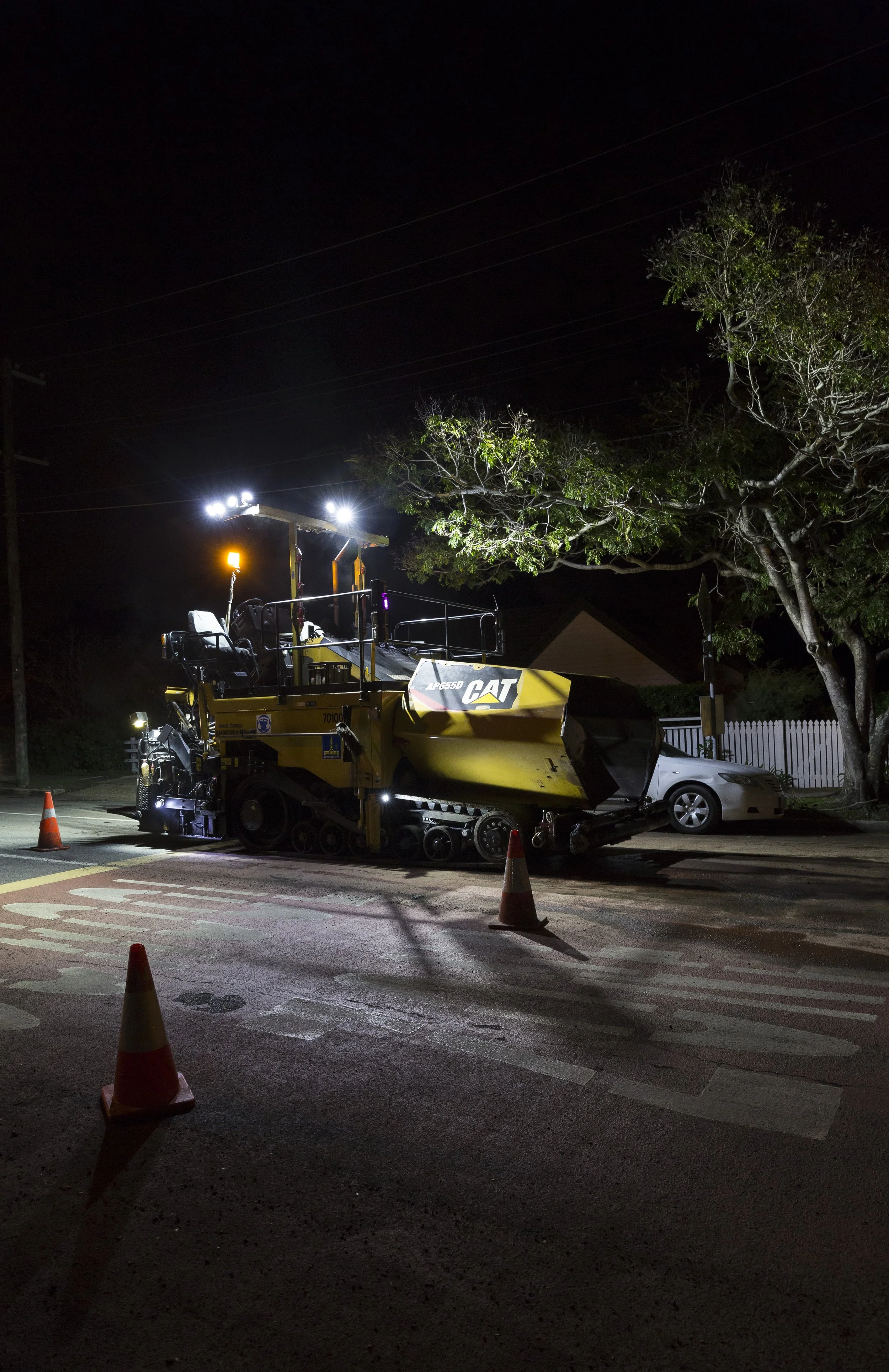 Night road resurfacing works - Waverley Rd, Taringa (Copy)
