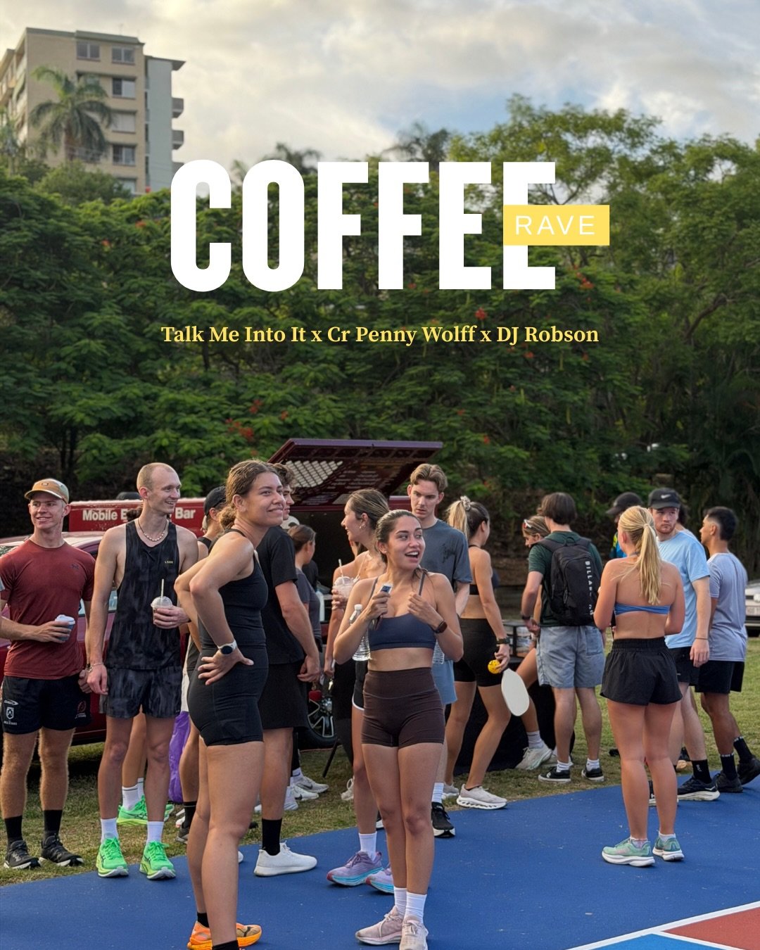 POV: 135+ legends pulled up to a Coffee Rave with @talkmeintoit_runclub x @crpennywolff x @robson.bpm &hellip; Brisbane you kinda ate that 🪩

Free 🎶. Free ☕. Pickleball rallies all before 8:30am.

Massive thank you to everyone who showed up and mad