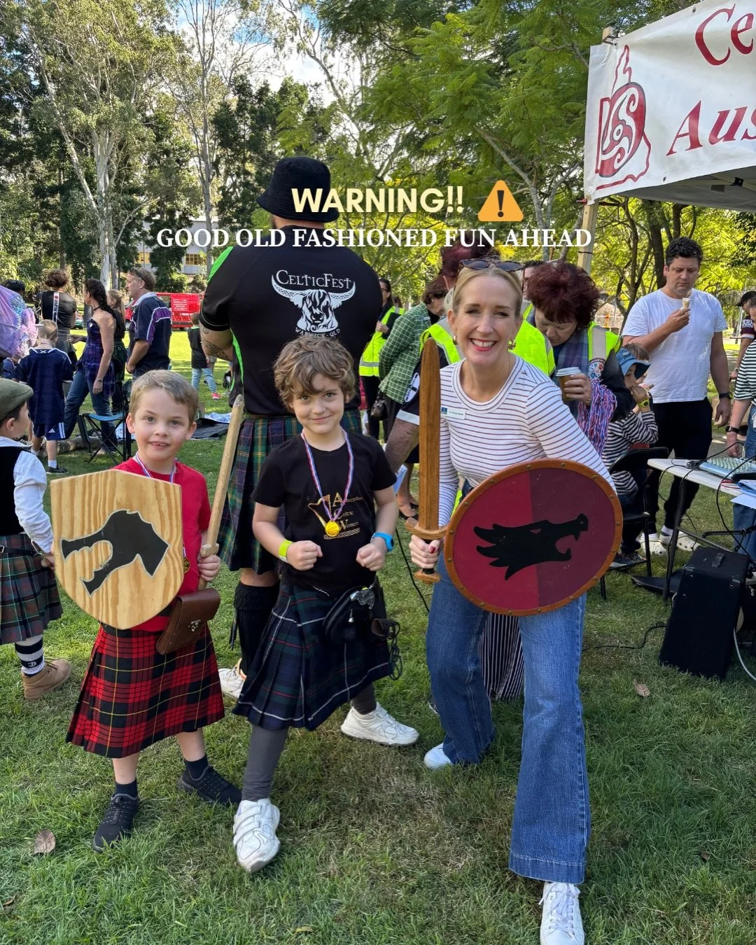 Big energy, little legs, and loads of fun! 🏁💚

Celtic Games Junior Sports Day @junior.celtic.games.bris in Toowong delivered a brilliant day of Junior Kilt and Tartan Racing, Celtic tug-of-war, sack races and Gaelic Football skills @brisbaneyouthsg
