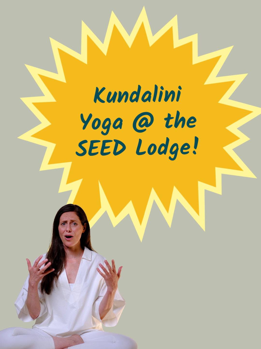 Woman excited about doing a yoga class