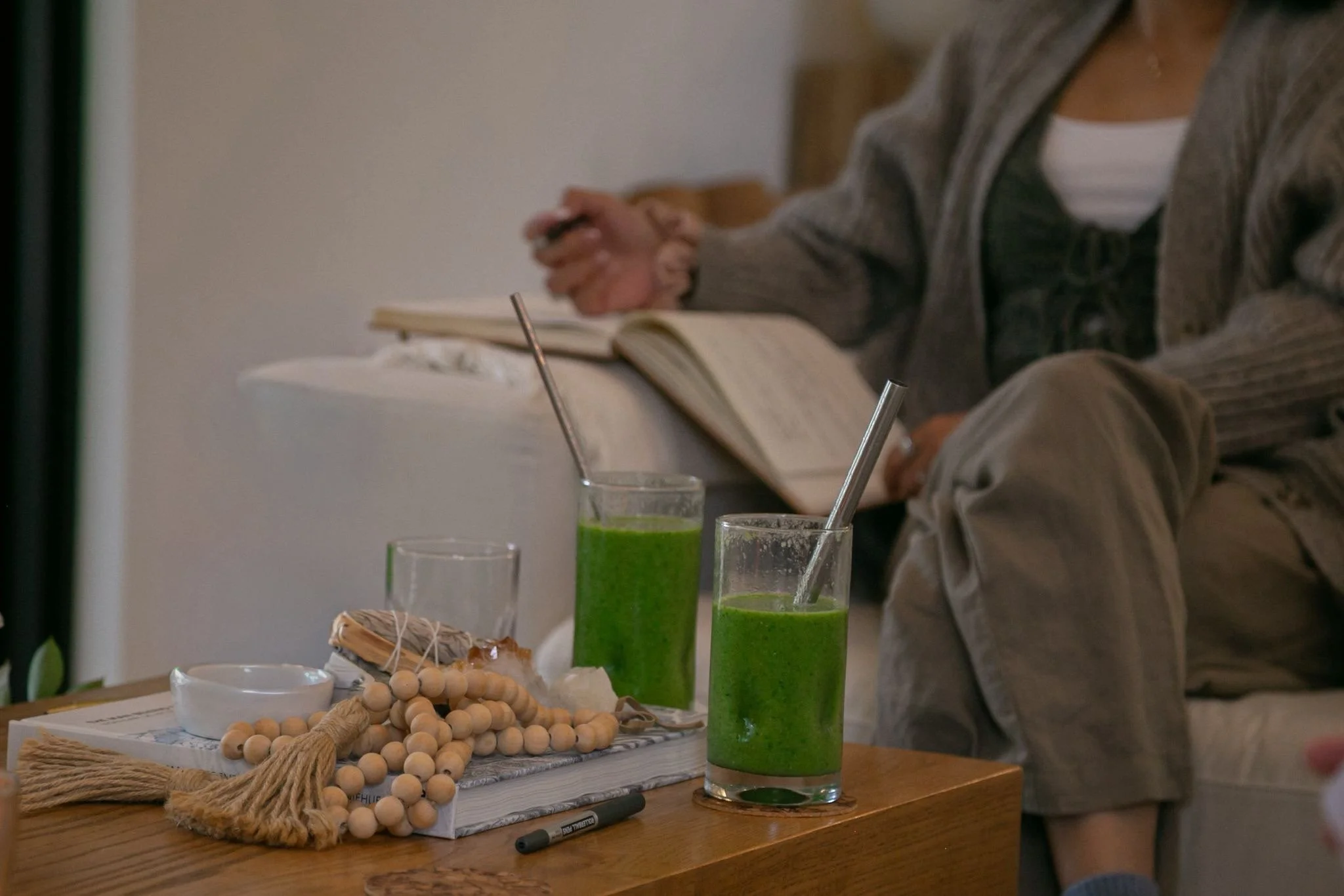 GREEN JUICE AND WRIITNG.JPG