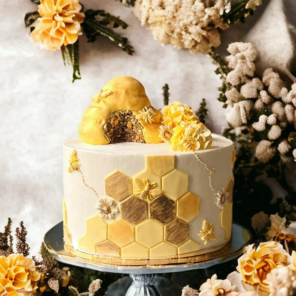 Bee Theme Baby Shower Cake.JPG