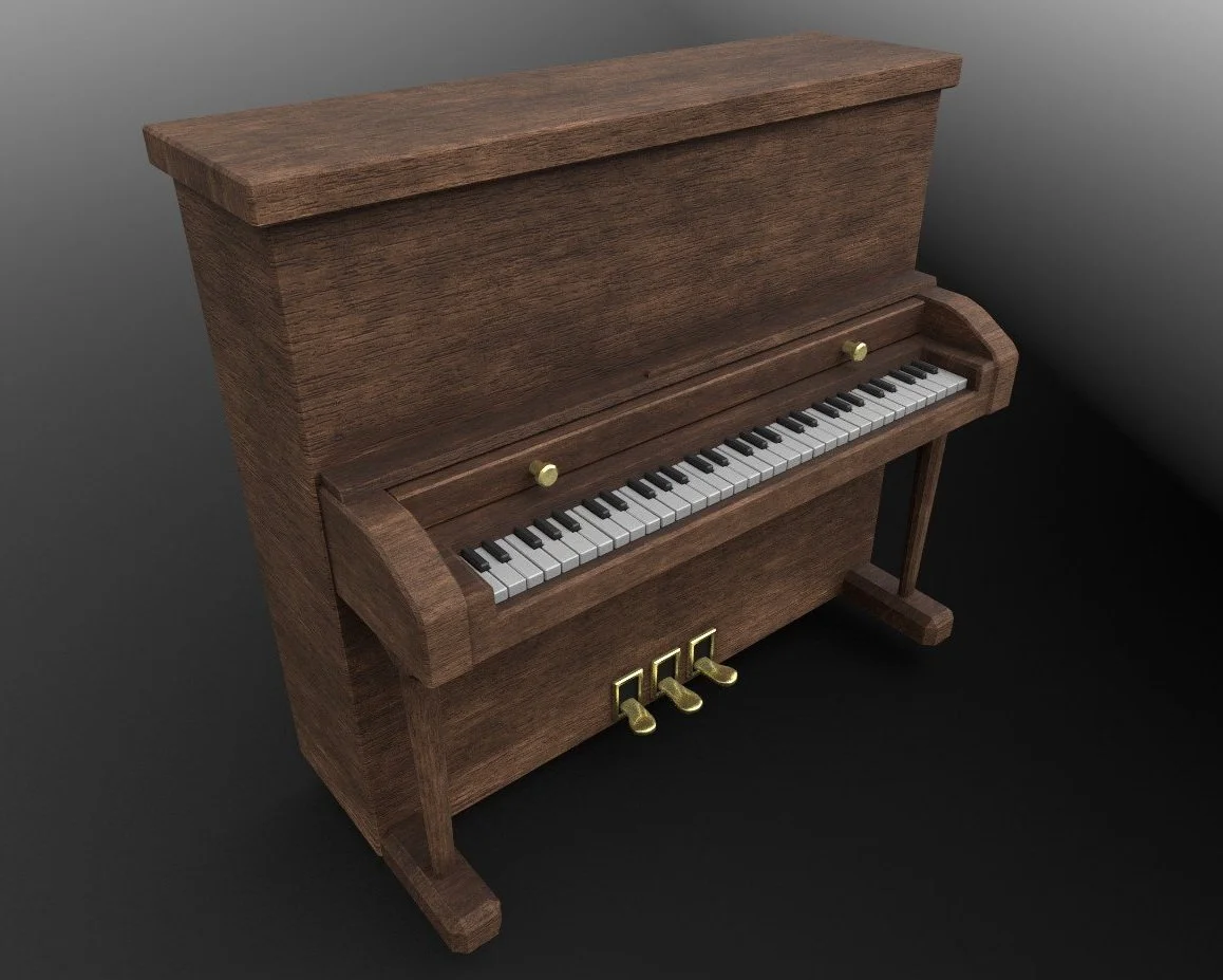 An wooden piano to fill the bone church with haunting hymns.