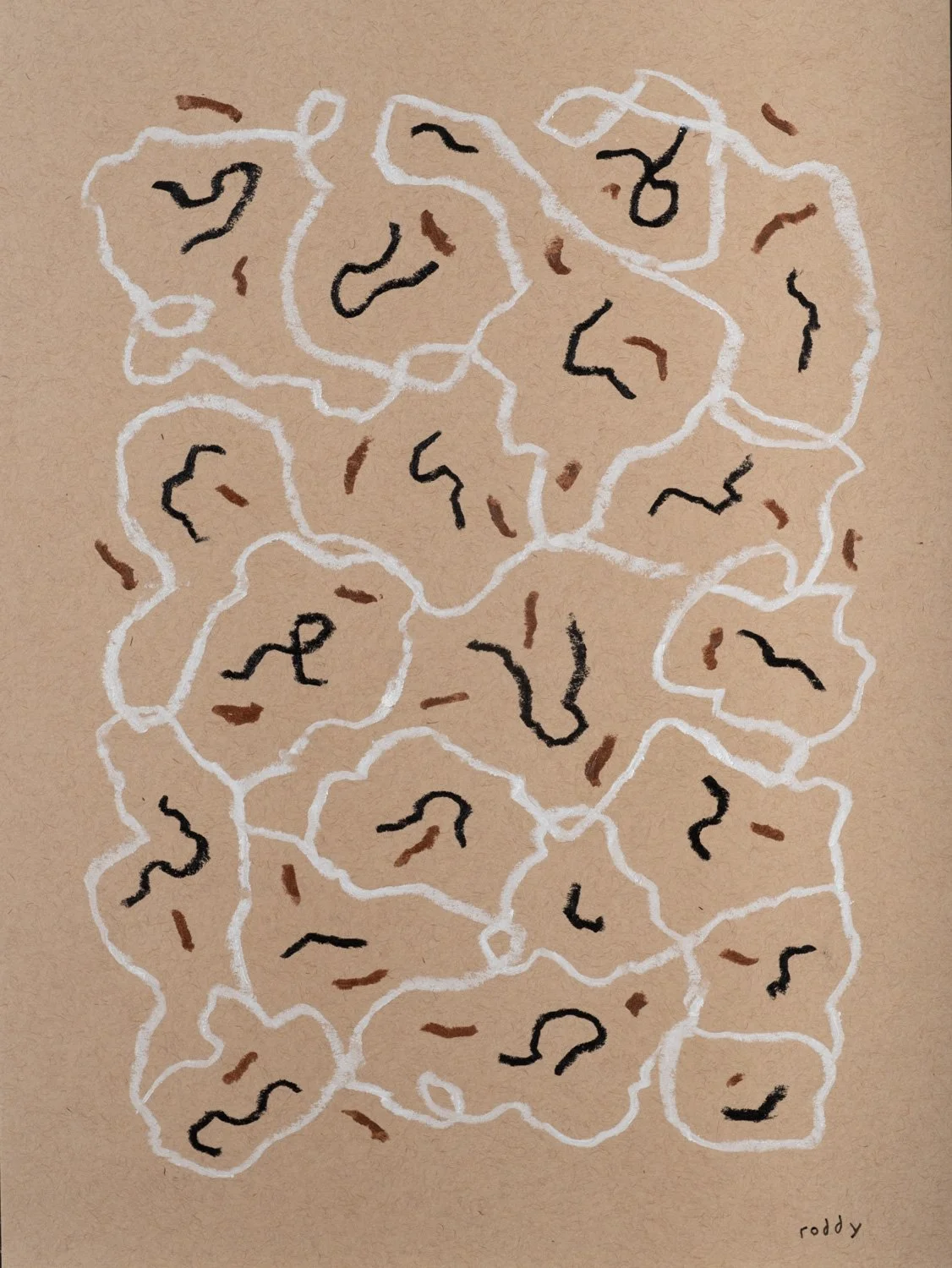 Organisms No. 1 / Oil Pastel on Paper, 9x12"