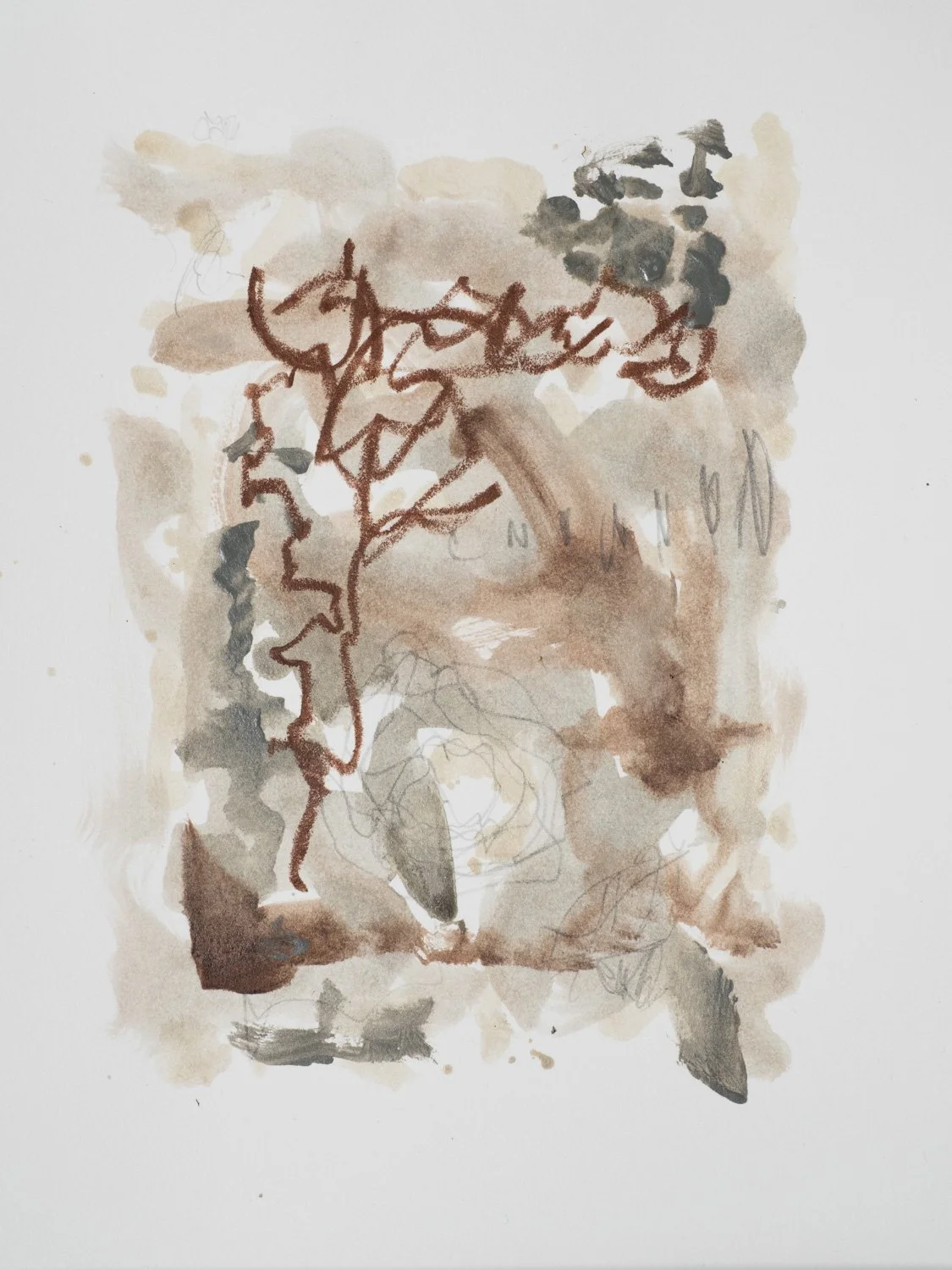 Forest No. 2 / Mixed Media on Paper, 9x12"