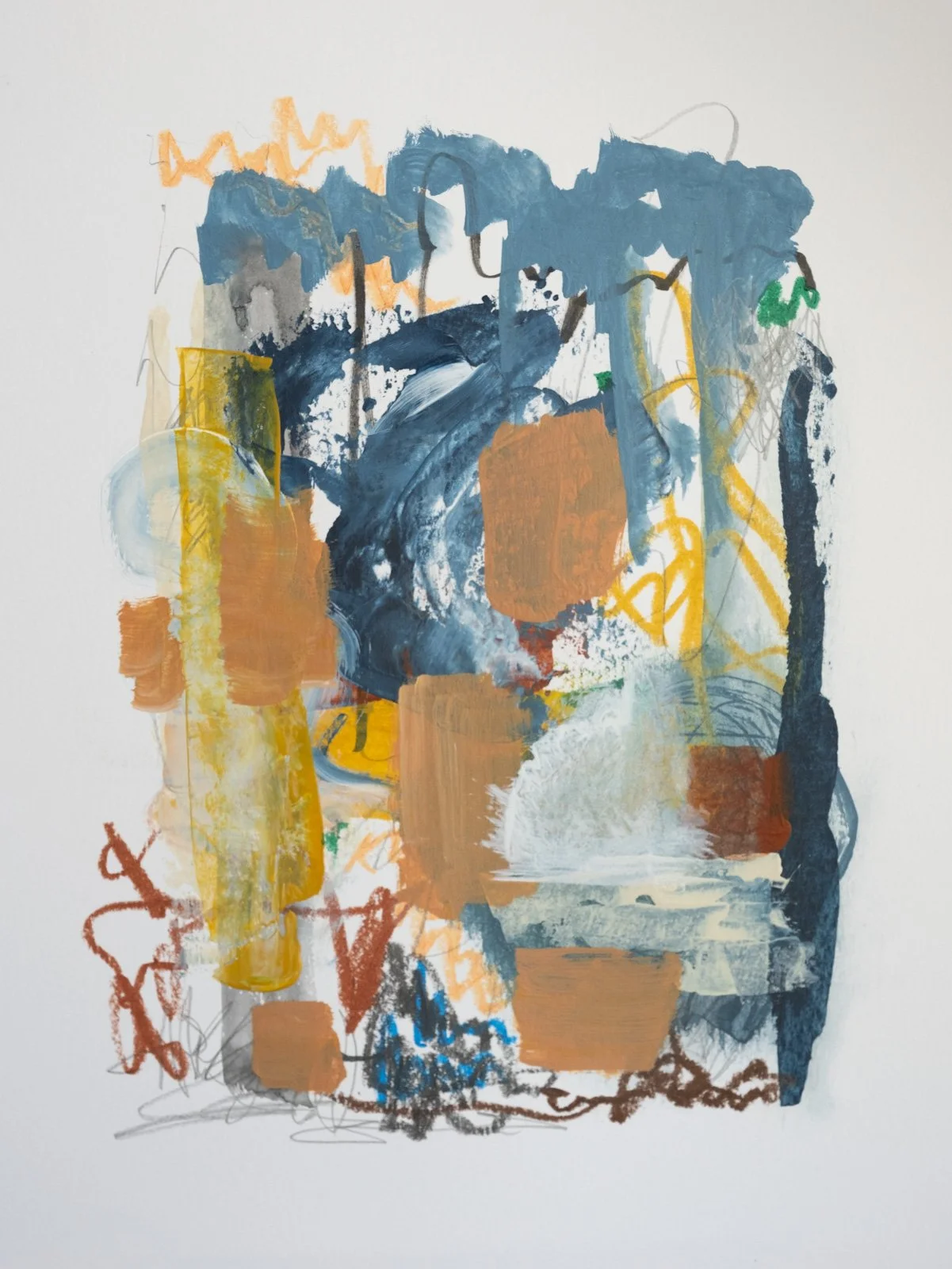 Difficult Conversations / Mixed Media on Paper, 11x14